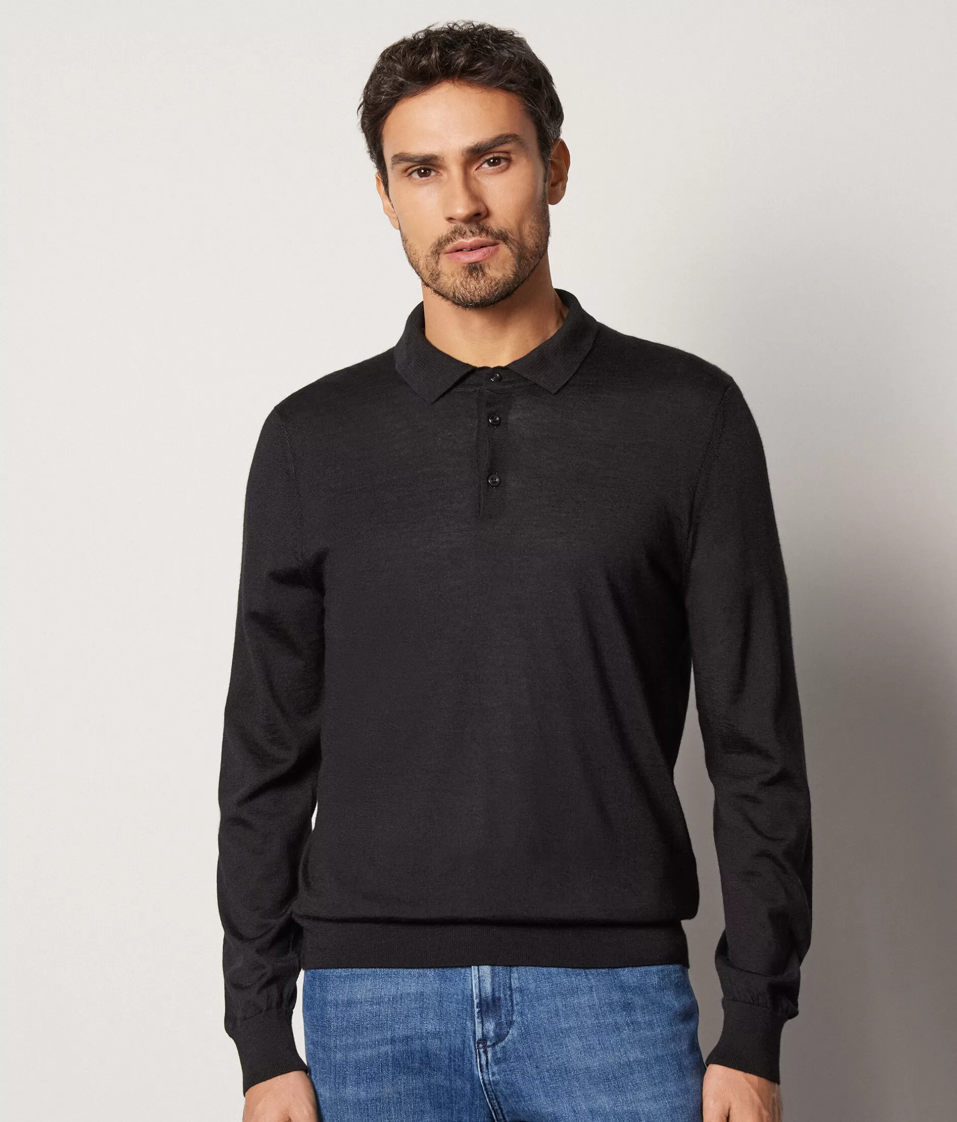 Online Falconeri Ultrafine Cashmere Polo black -9107 - black