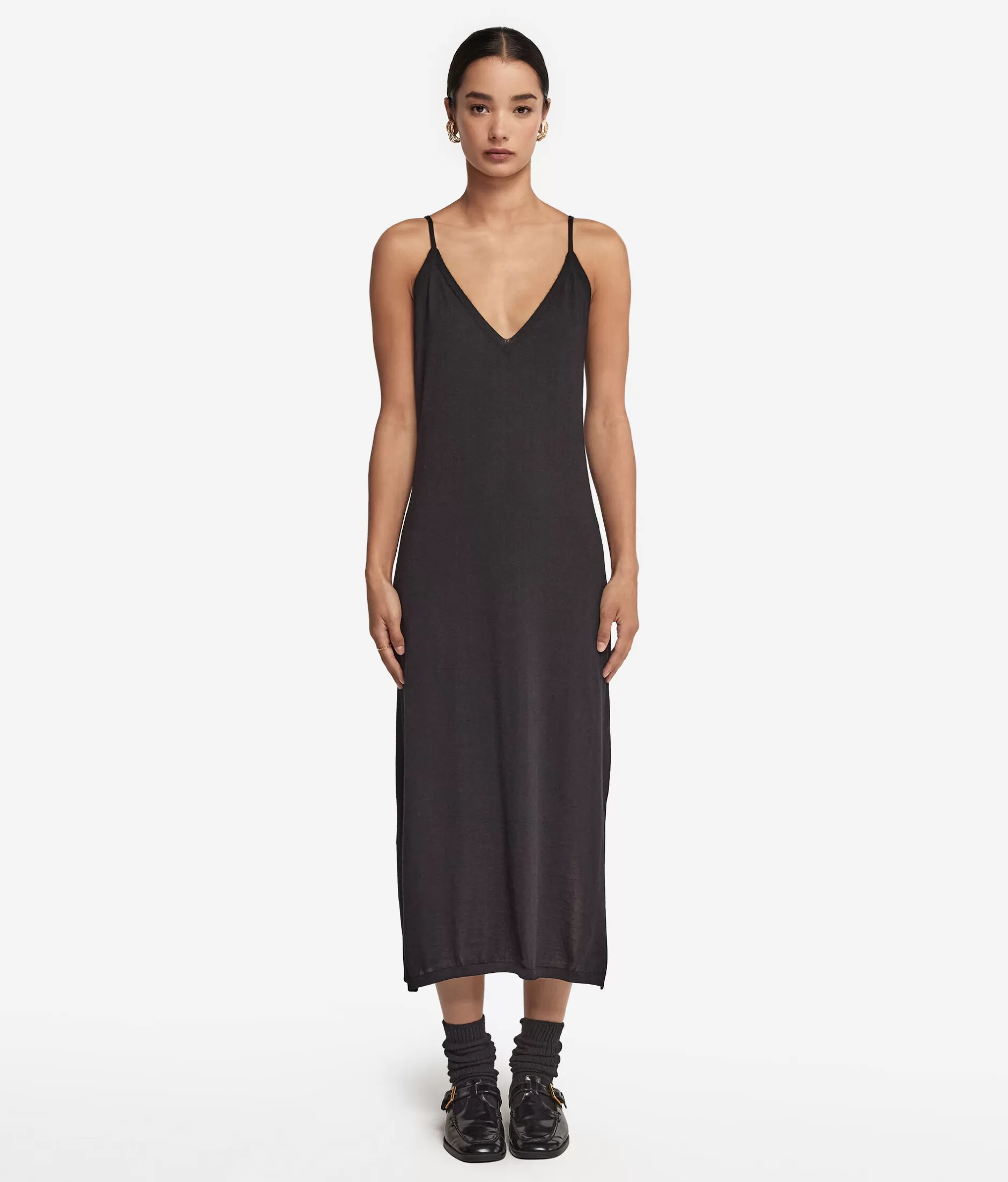 Clearance Falconeri Ultrafine Cashmere Slip Dress black -9107 - black