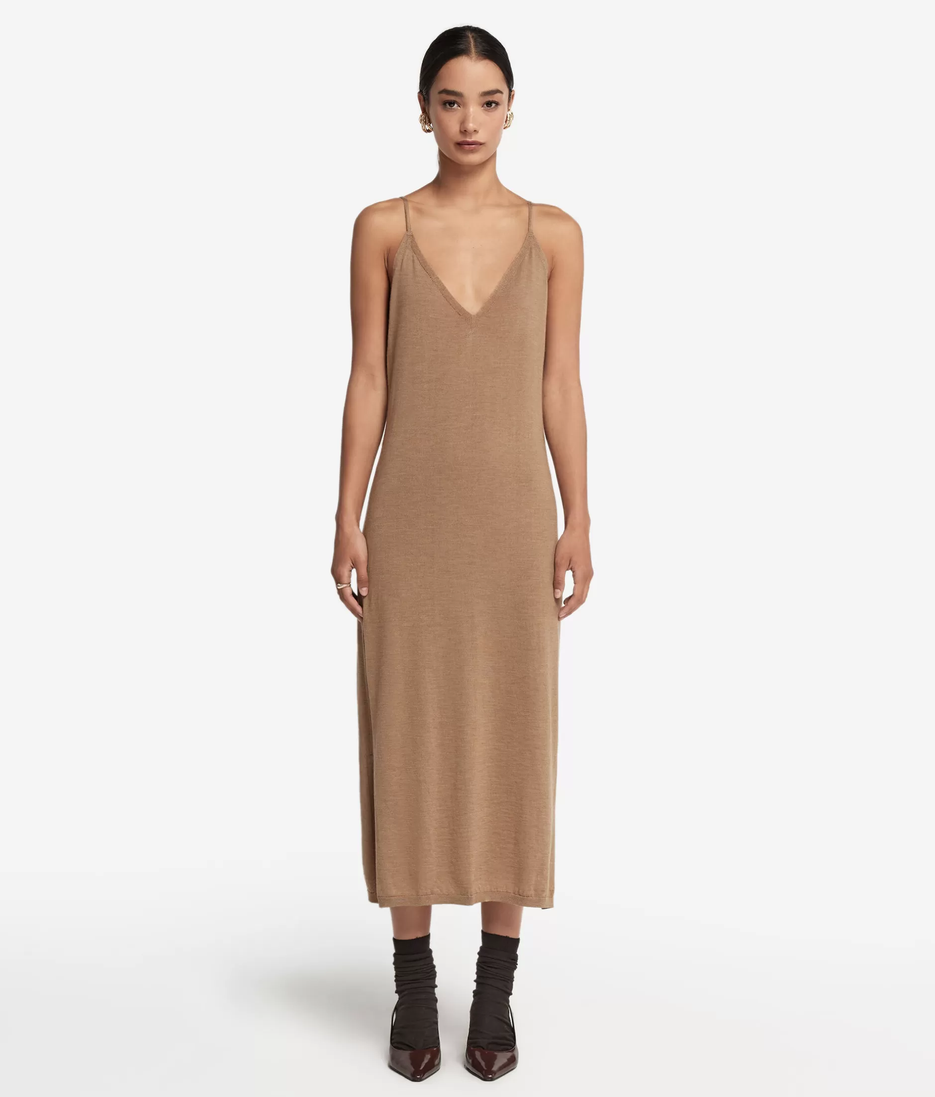 Discount Falconeri Ultrafine Cashmere Slip Dress natural -8685 - rum