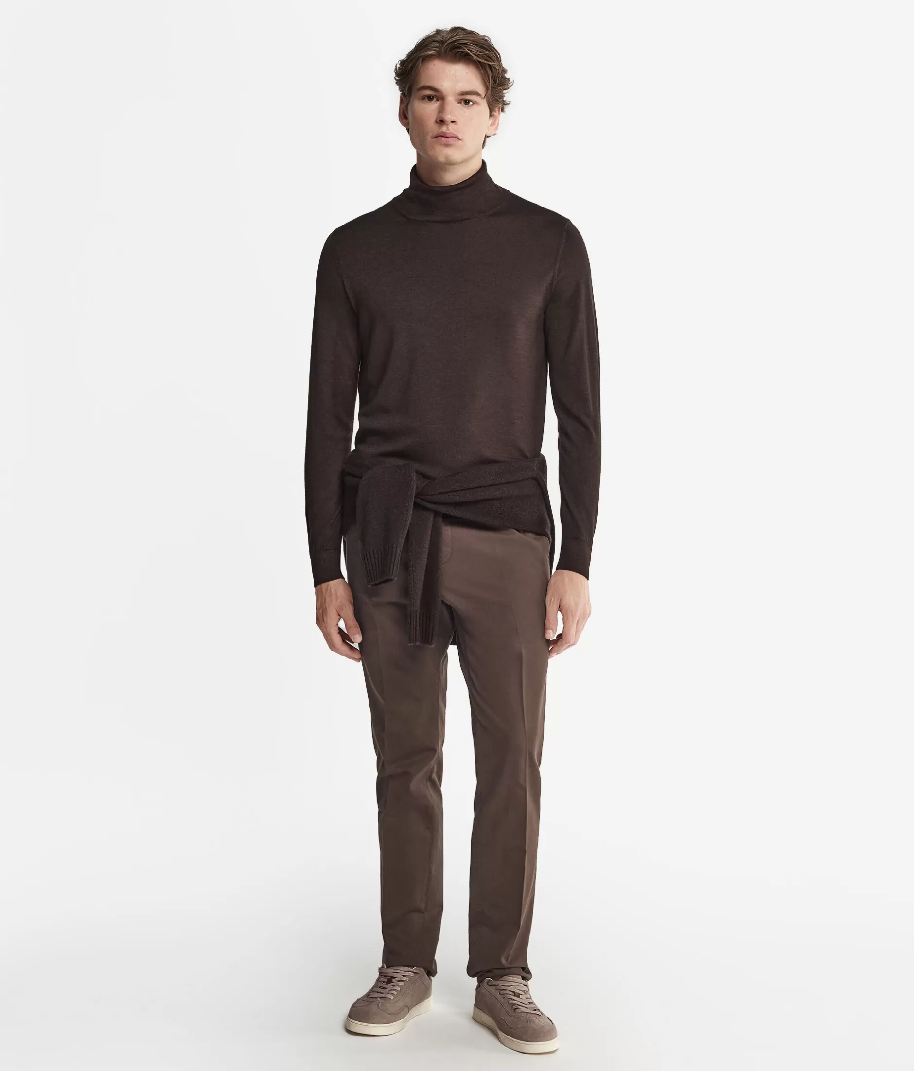 Best Sale Falconeri Ultrafine Cashmere Turtleneck -9064-garment-dyed chocolate