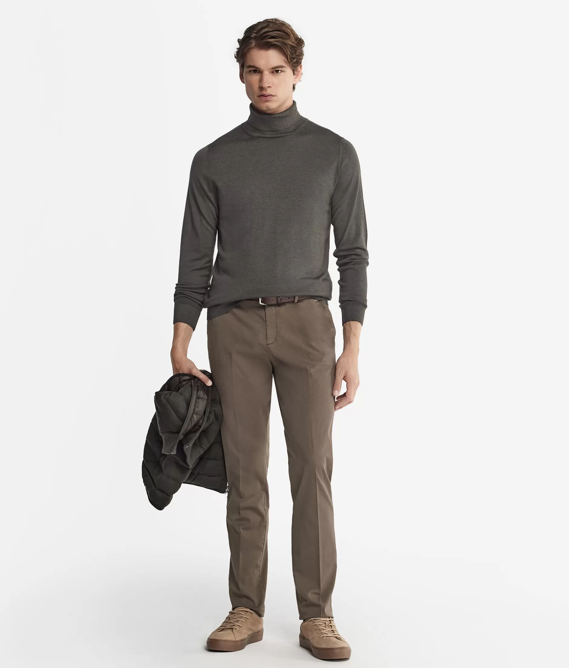 New Falconeri Ultrafine Cashmere Turtleneck -9065-garment-dyed dark camo