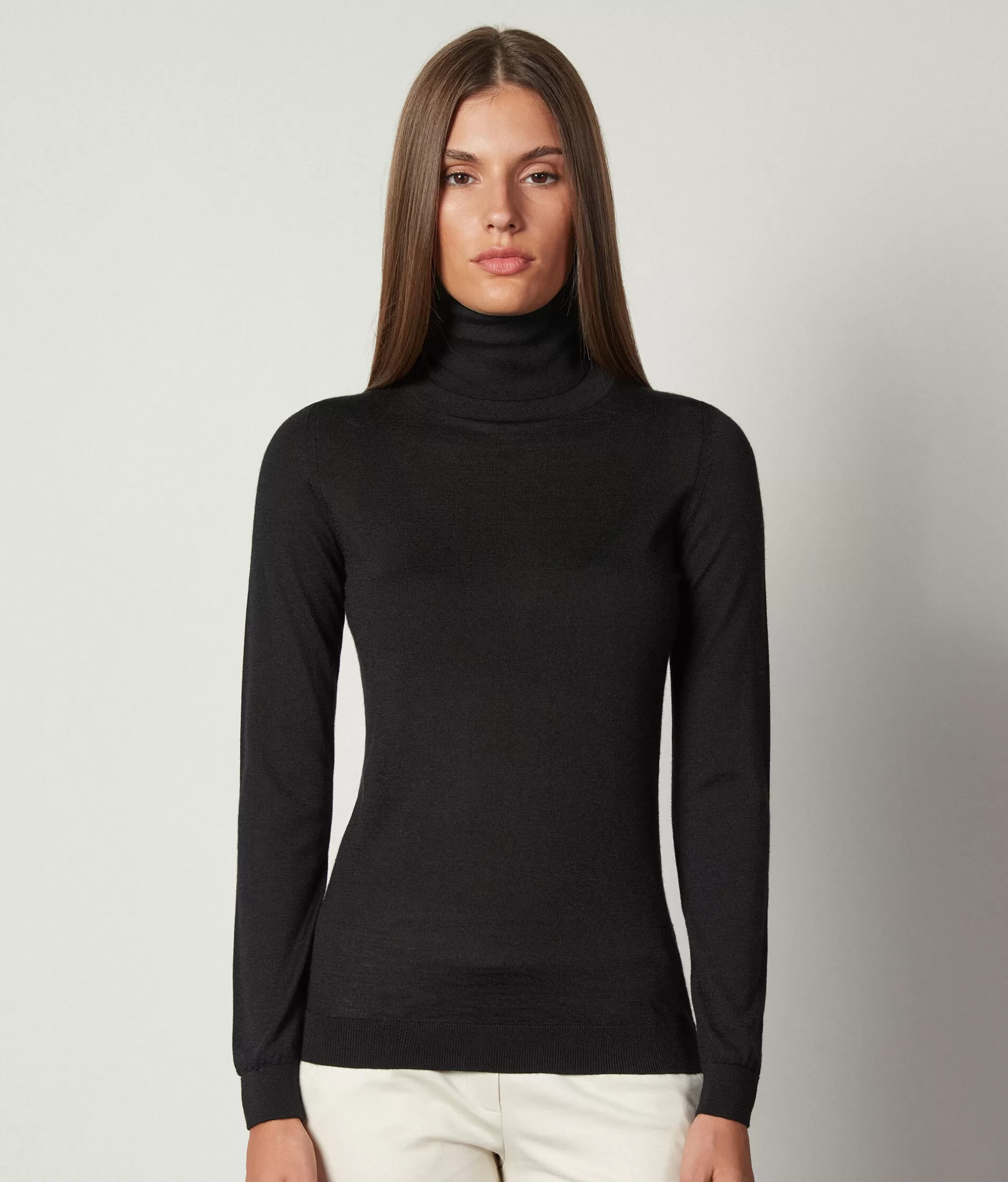 Shop Falconeri Ultrafine Cashmere Turtleneck black -9107 - black