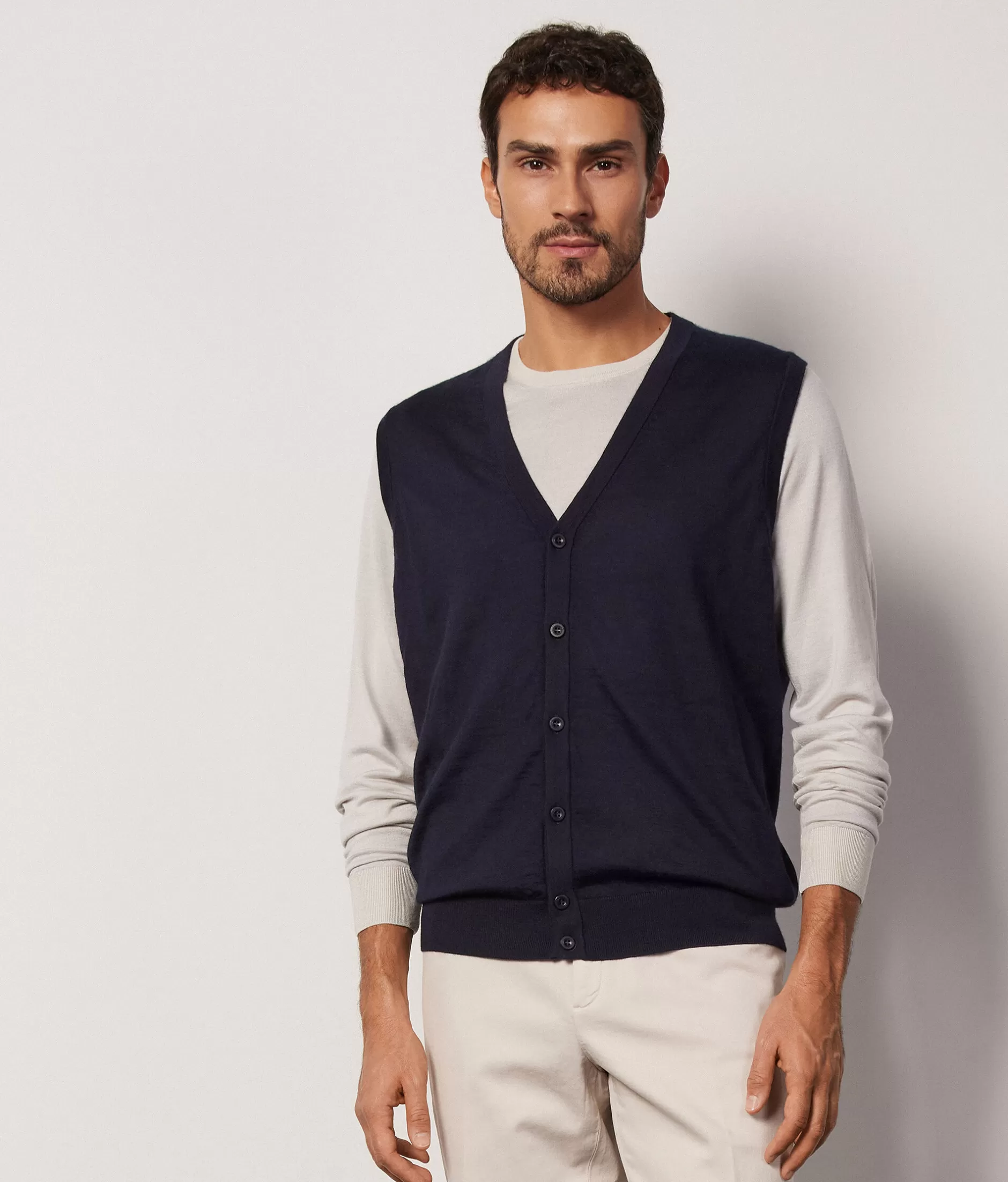 Outlet Falconeri Ultrafine Cashmere Vest blue -9400 - navy blue