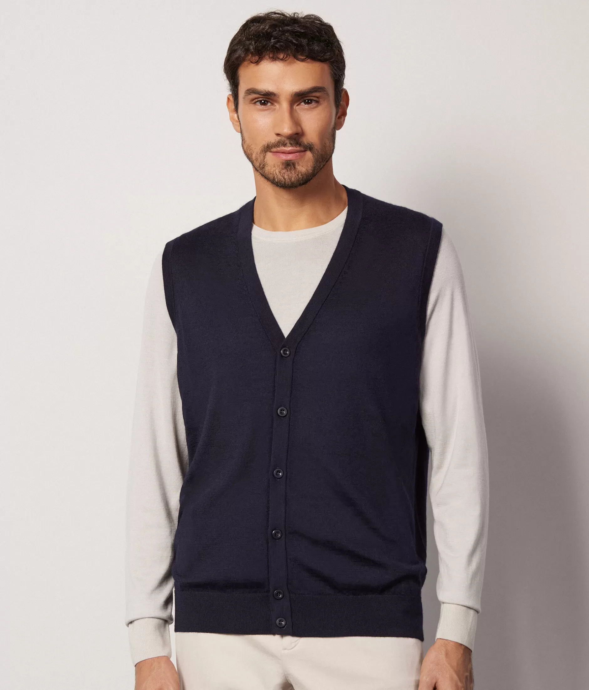 Outlet Falconeri Ultrafine Cashmere Vest blue -9400 - navy blue