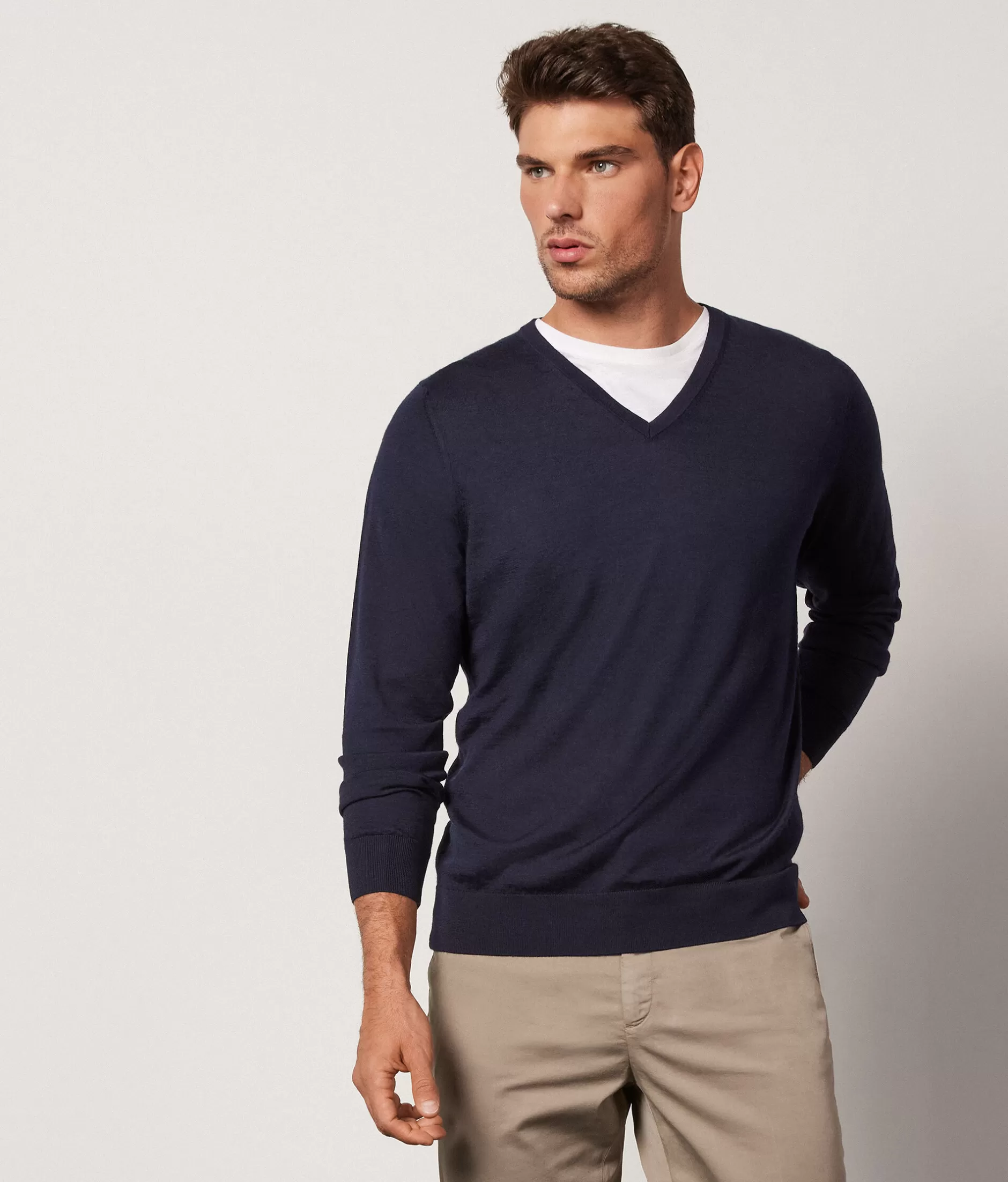 Sale Falconeri Ultrafine Cashmere V-Neck Sweater blue -9400 - navy blue