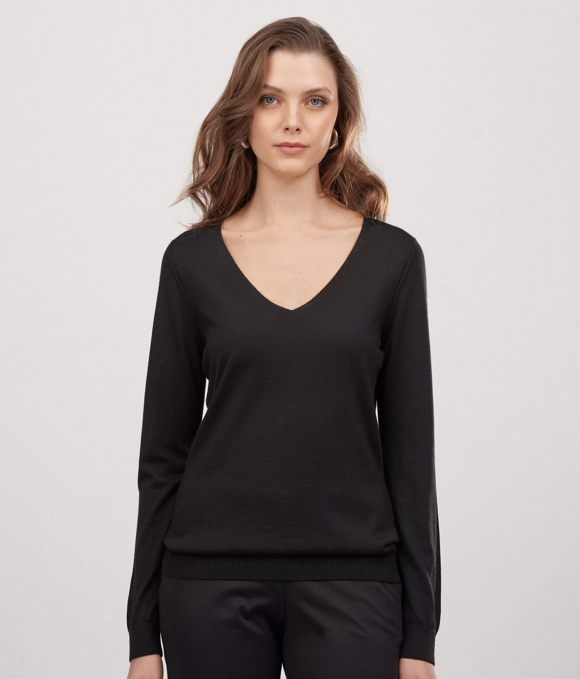 Best Falconeri Ultrafine Cashmere V-Neck Sweater black -9107 - black