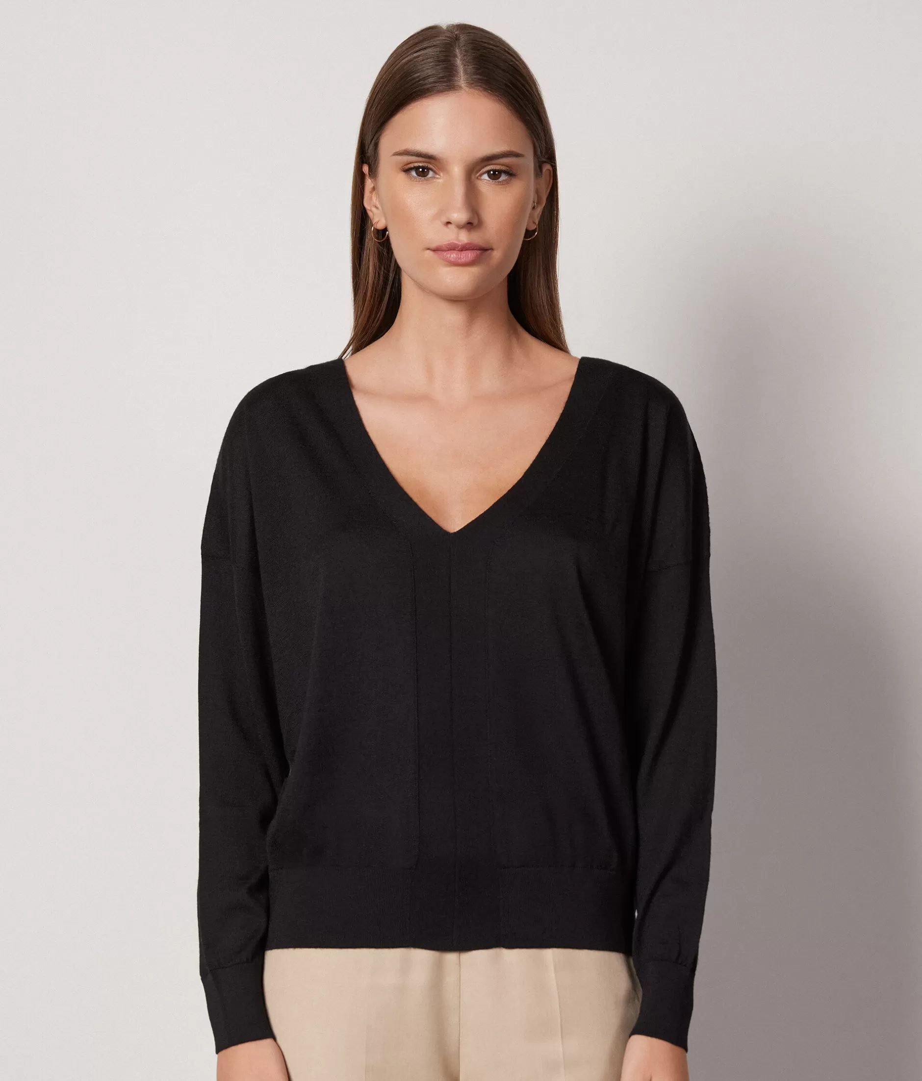 Best Falconeri Ultrafine Cashmere V-Neck Sweater black -9107 - black