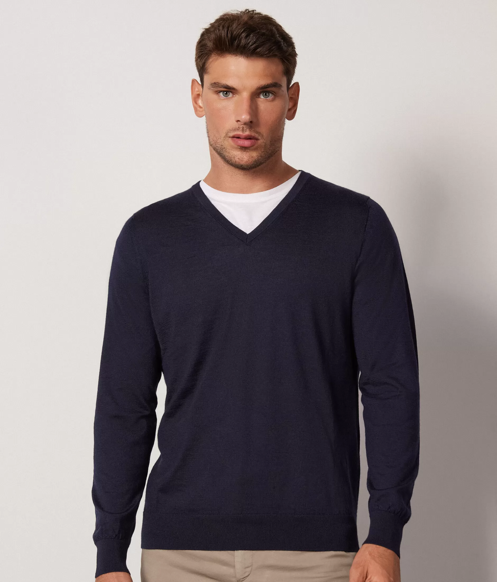 Sale Falconeri Ultrafine Cashmere V-Neck Sweater blue -9400 - navy blue