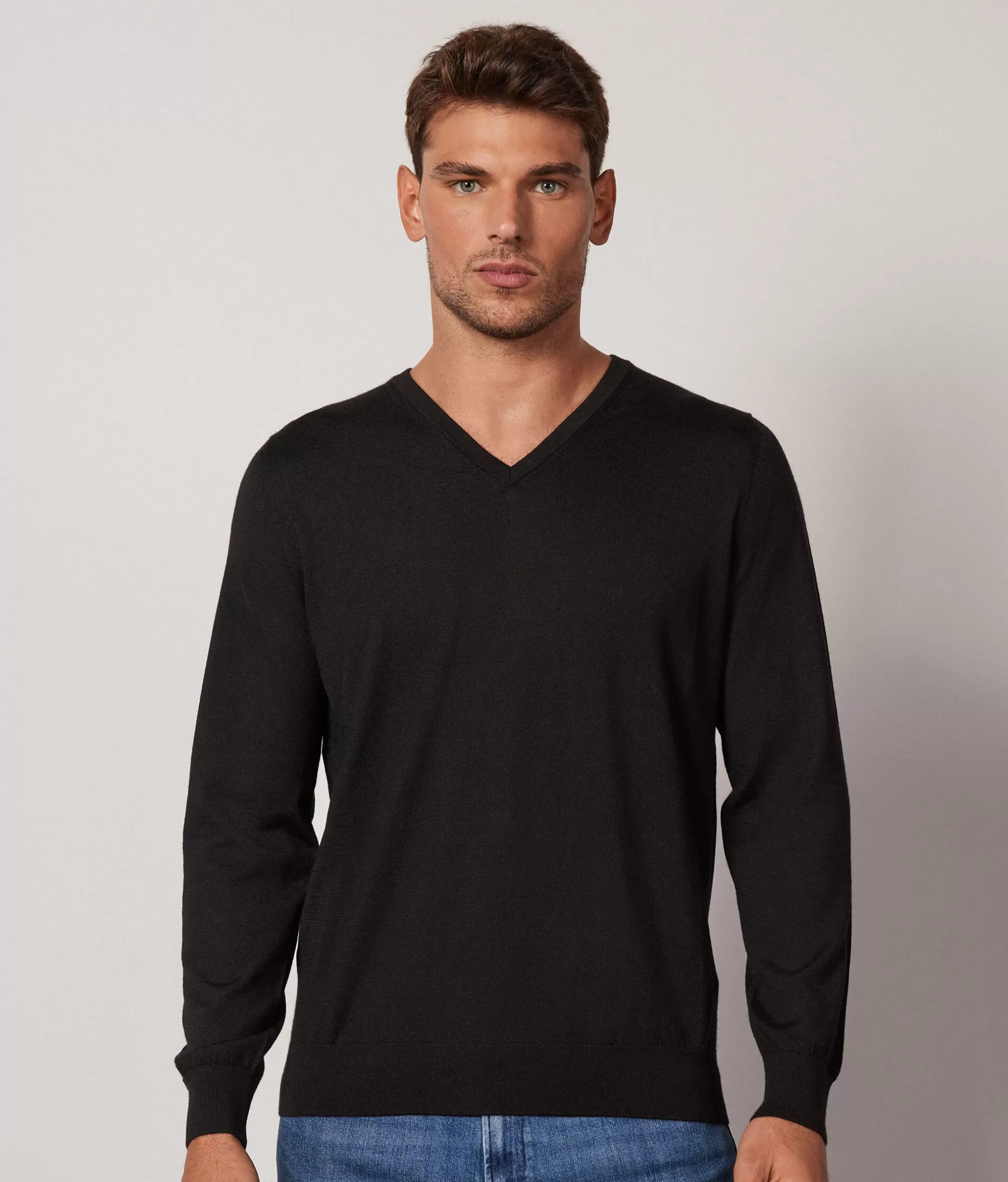 Clearance Falconeri Ultrafine Cashmere V-Neck Sweater black -9107 - black