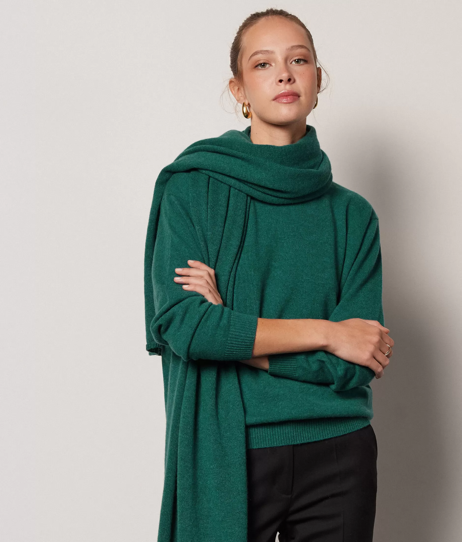 Best Sale Falconeri Ultrasoft Cashmere Boatneck Sweater dark green -8916 - malachite