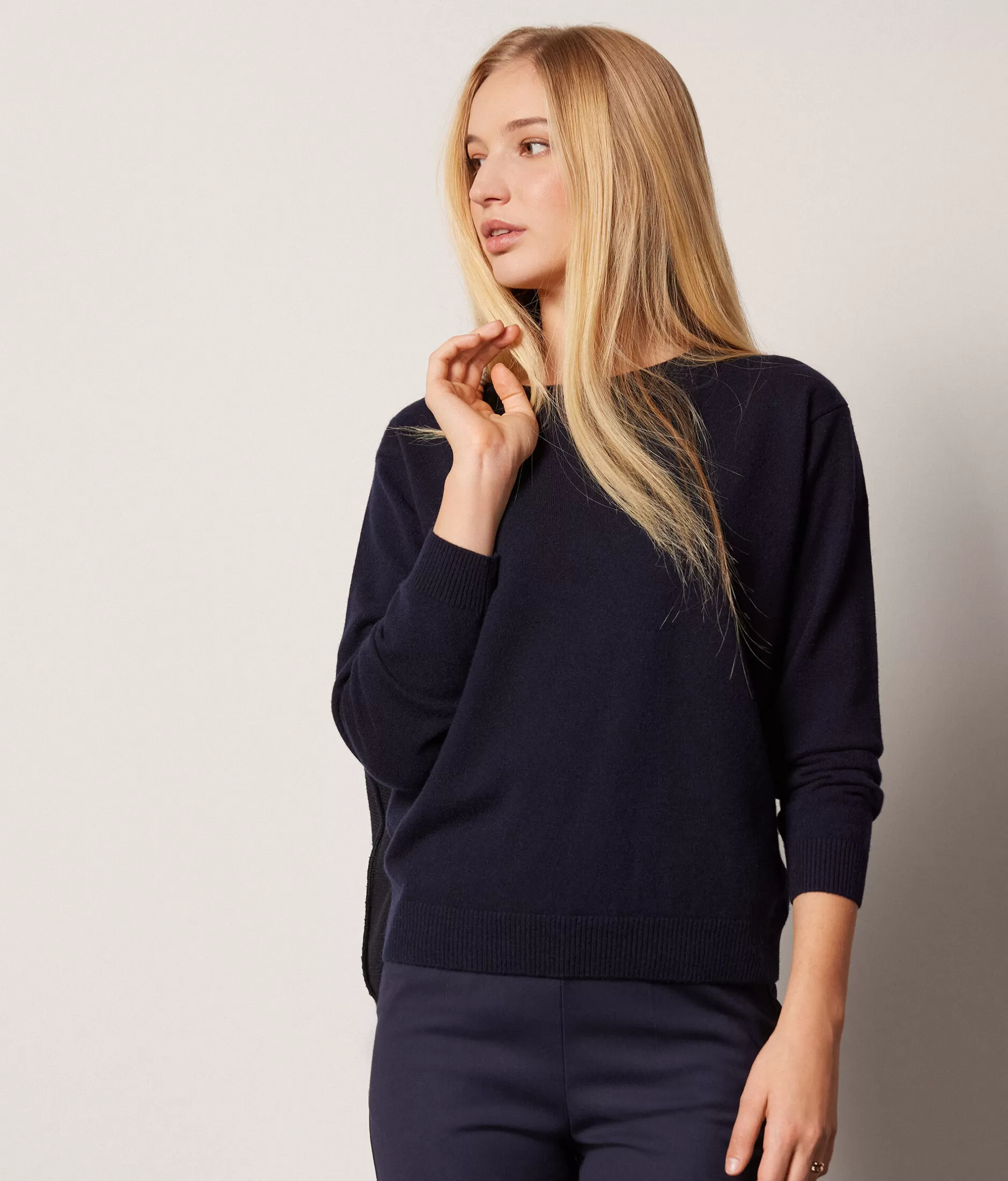 Best Falconeri Ultrasoft Cashmere Boatneck Sweater blue -9400 - navy blue