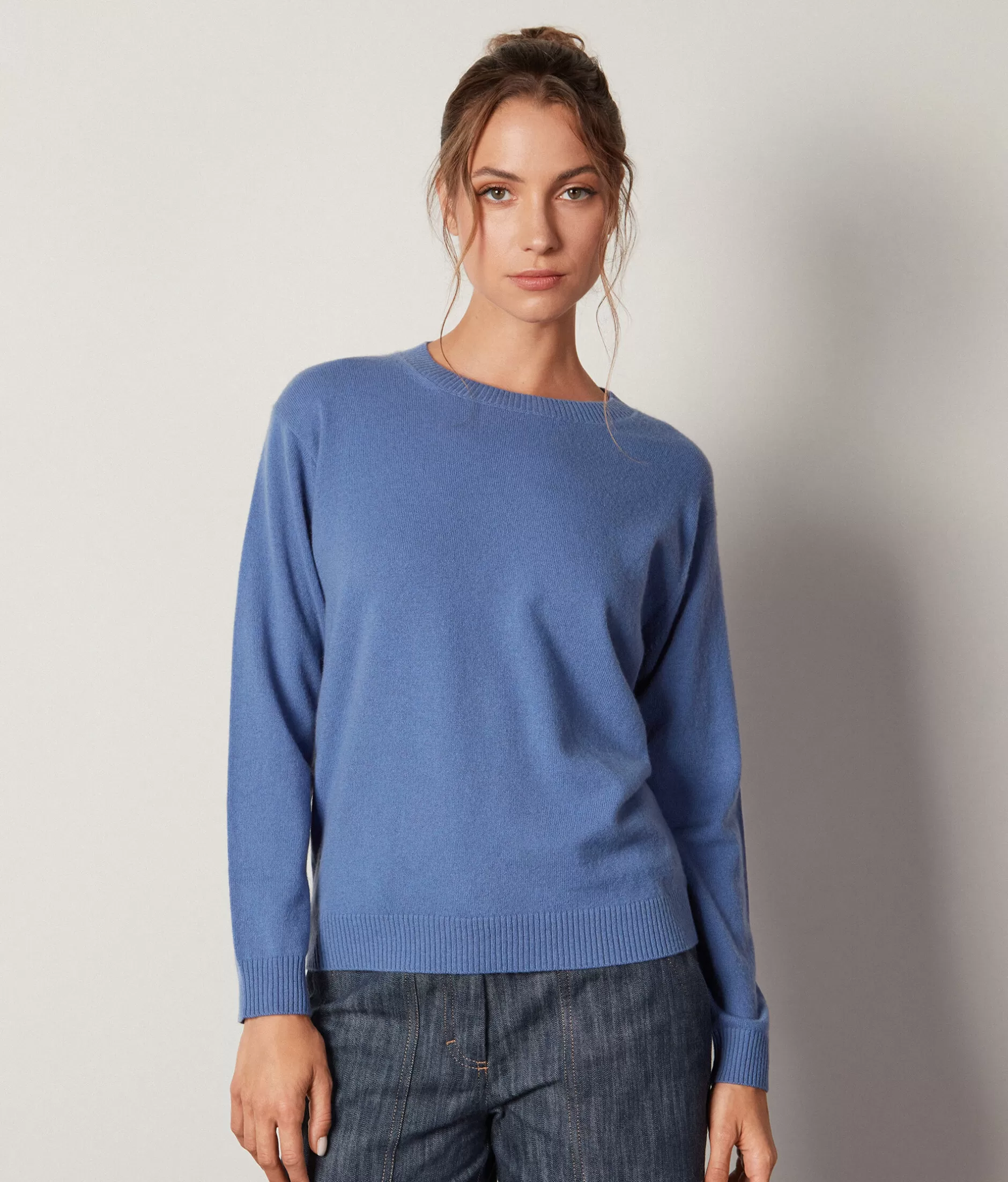 Fashion Falconeri Ultrasoft Cashmere Boatneck Sweater light blue -8923 - horizon blue