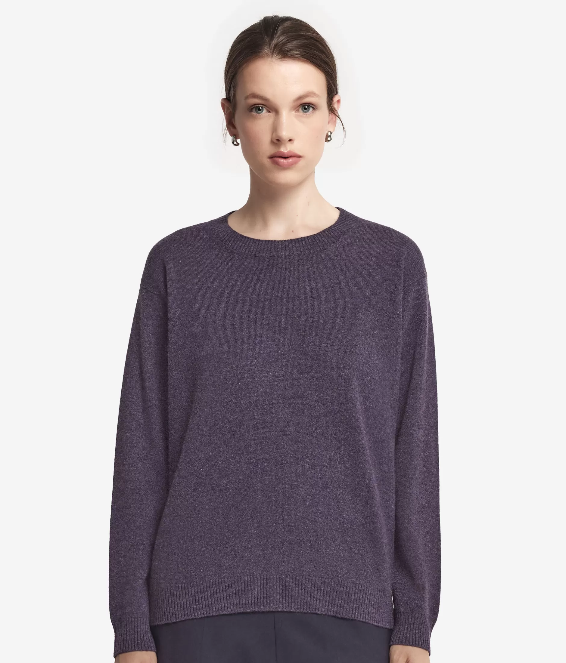 Online Falconeri Ultrasoft Cashmere Boatneck Sweater violet -8922 - blueberry