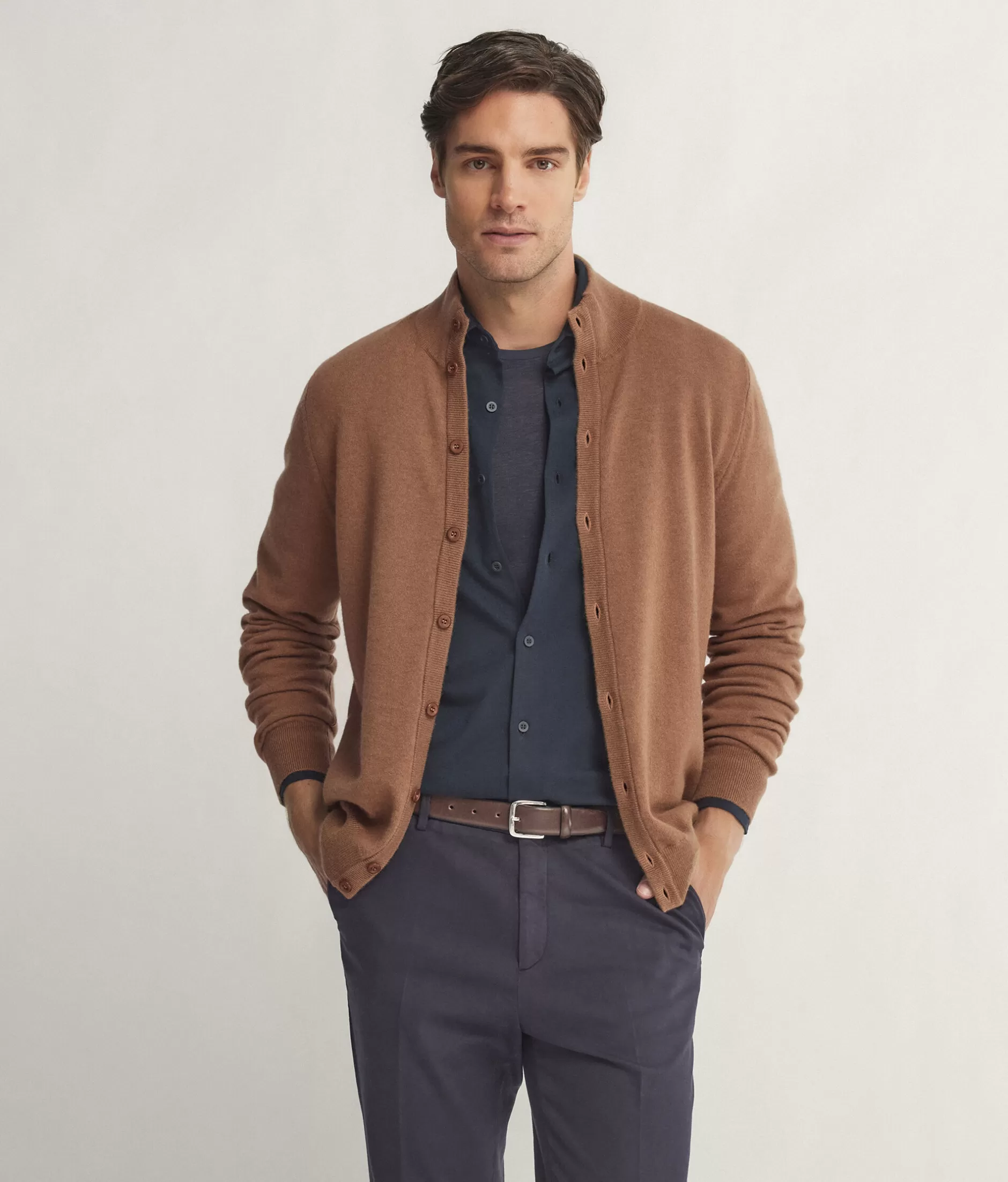 Sale Falconeri Ultrasoft Cashmere Buttoned Cardigan brown -8521 - camel