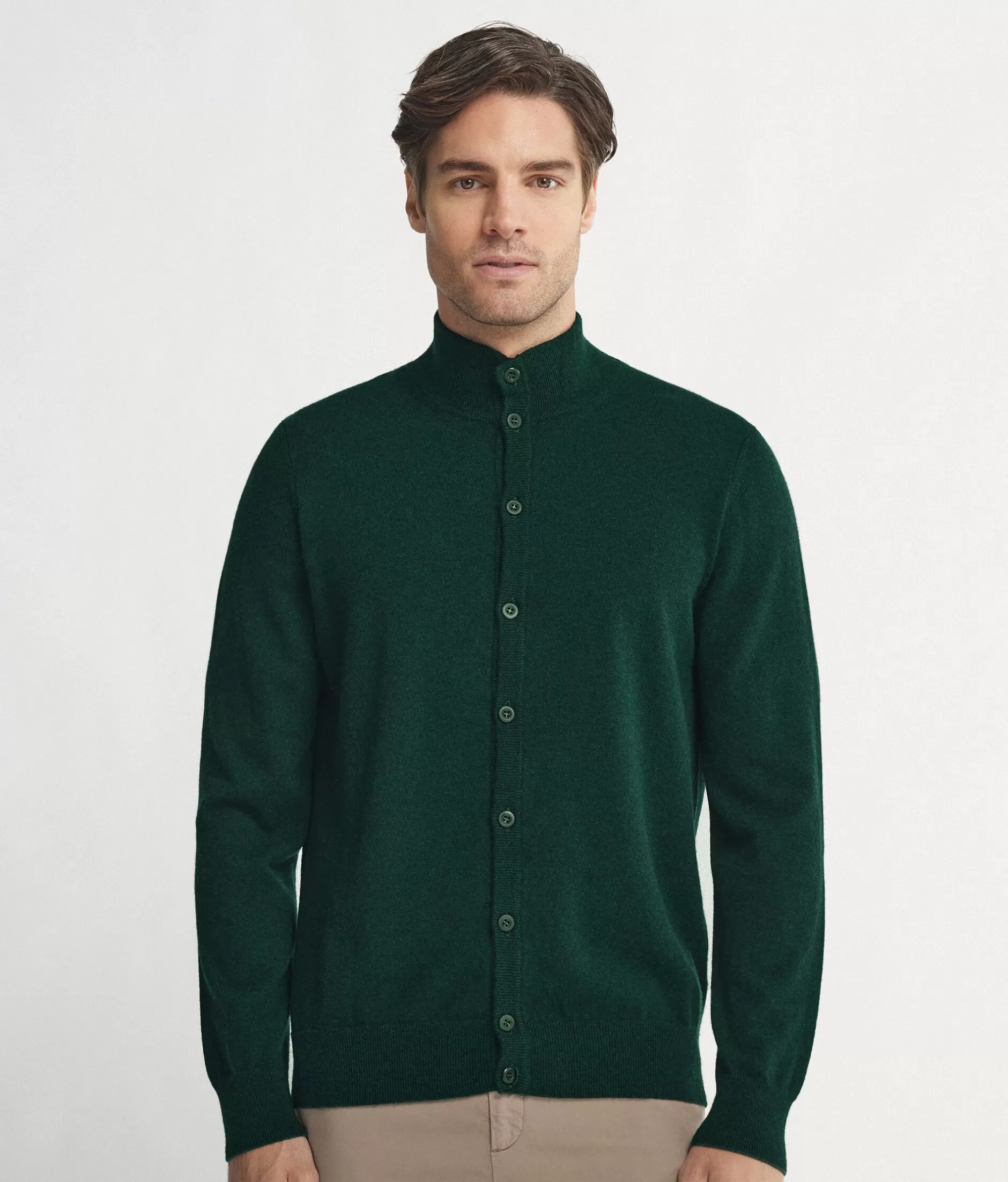 Shop Falconeri Ultrasoft Cashmere Buttoned Cardigan green -8699 - verde bosco