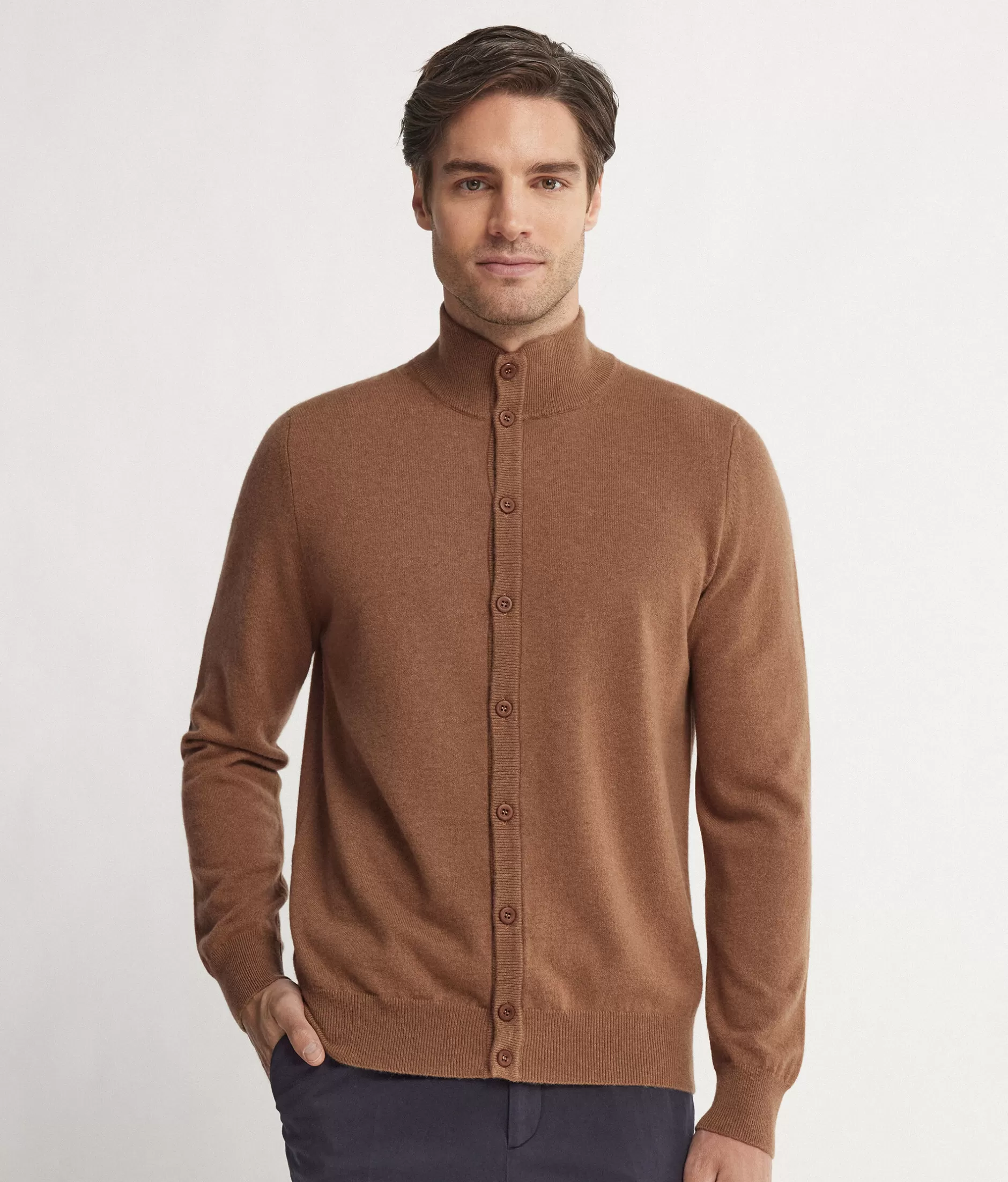 Sale Falconeri Ultrasoft Cashmere Buttoned Cardigan brown -8521 - camel