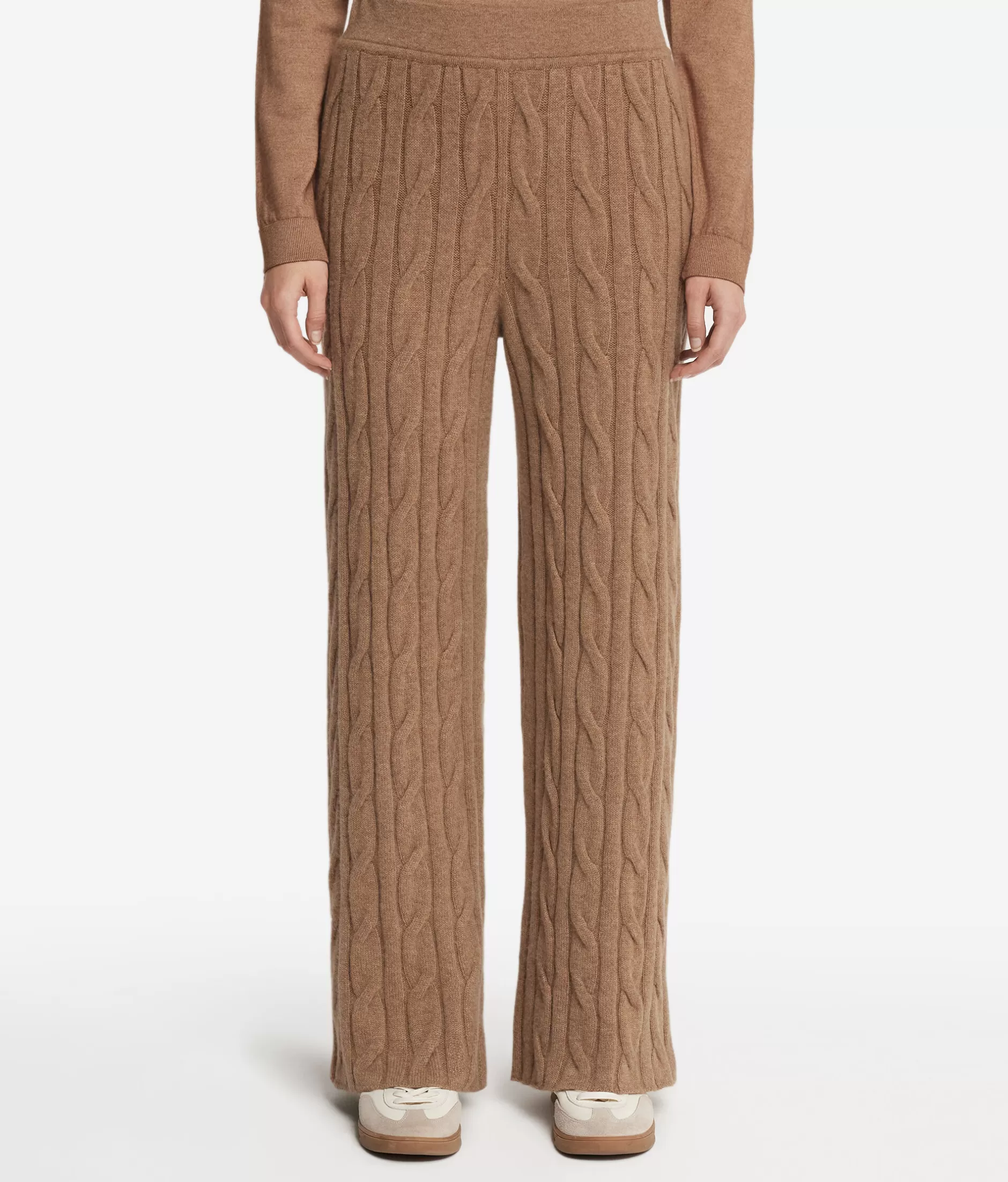 Fashion Falconeri Ultrasoft Cashmere Cable-knit Motif Pants natural -8685 - rum