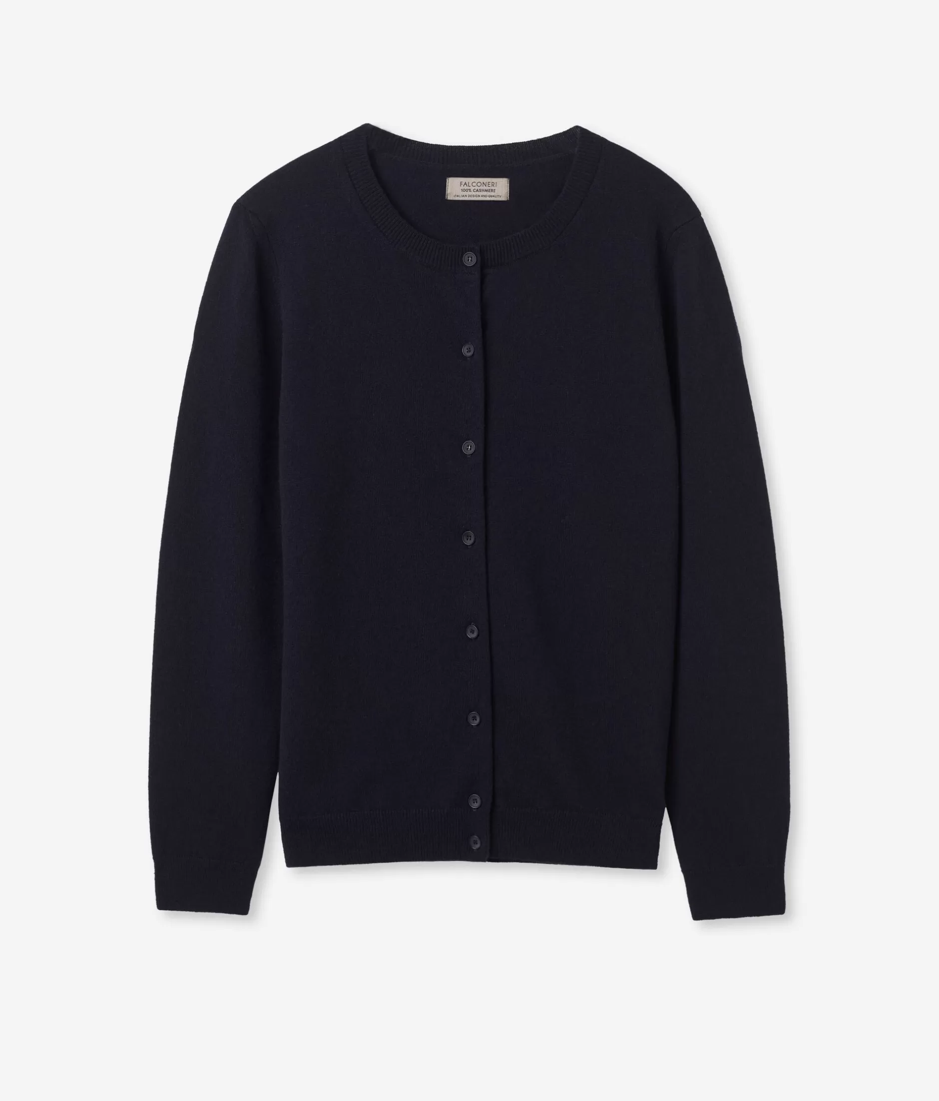 Sale Falconeri Ultra-soft Cashmere Crewneck Cardigan blue -9400 - navy blue