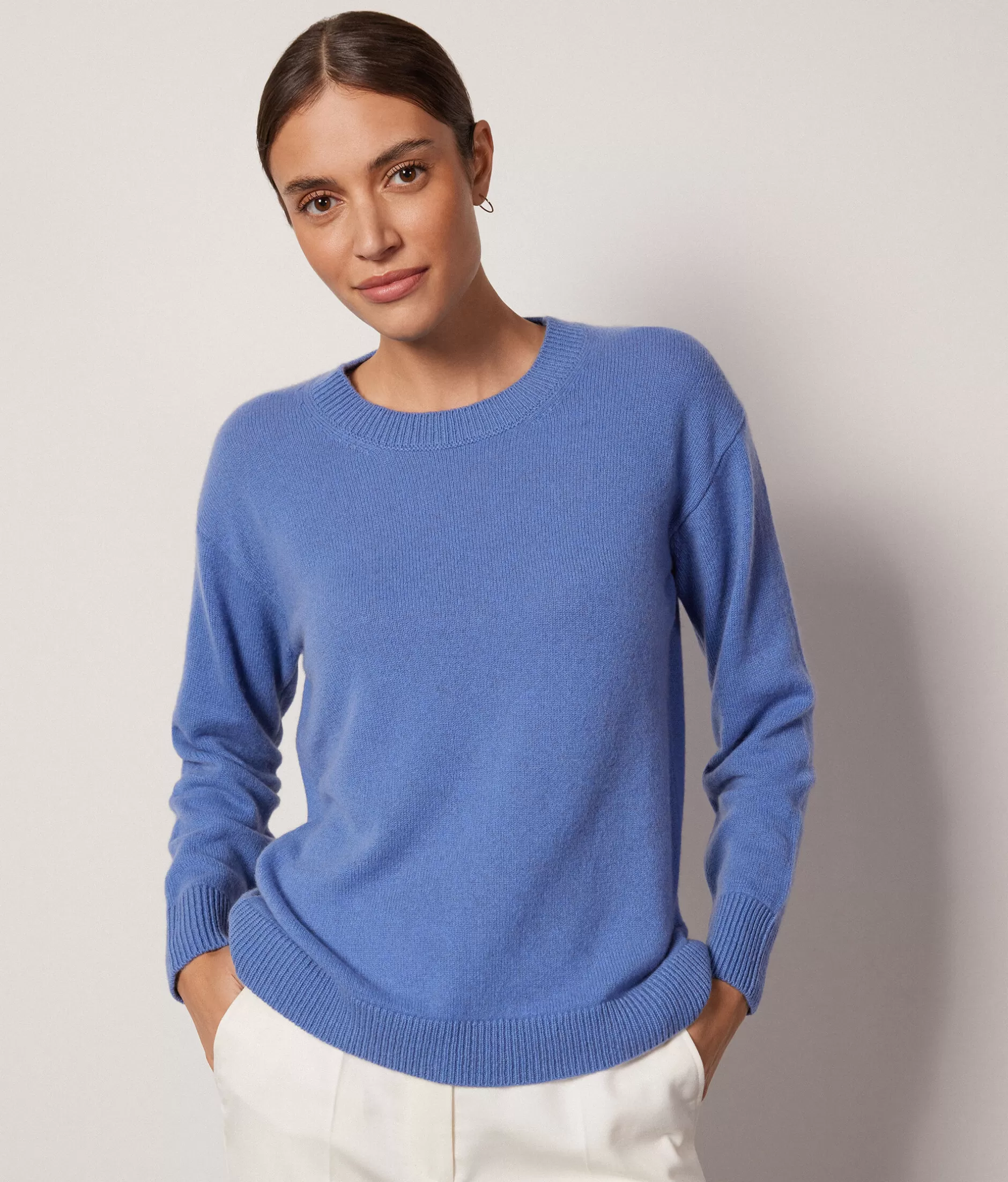 Clearance Falconeri Ultrasoft Cashmere Crewneck Sweater light blue -8923 - horizon blue