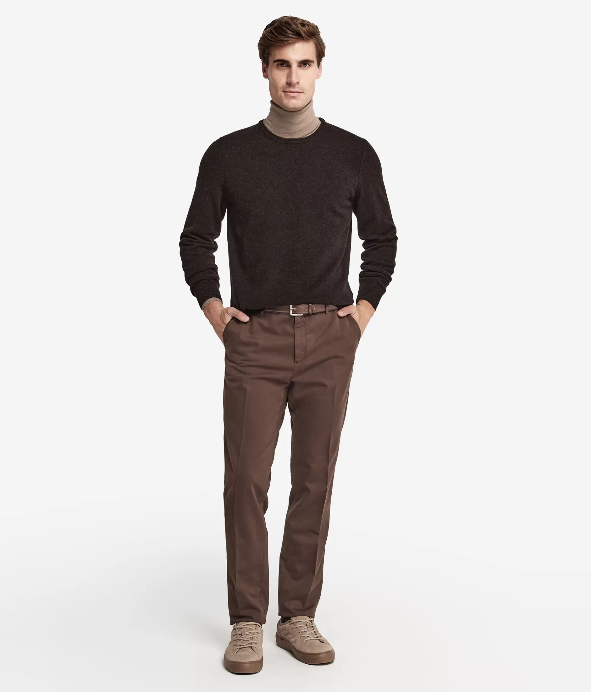 Shop Falconeri Ultrasoft Cashmere Crewneck Sweater brown -9063 - chocolate brown