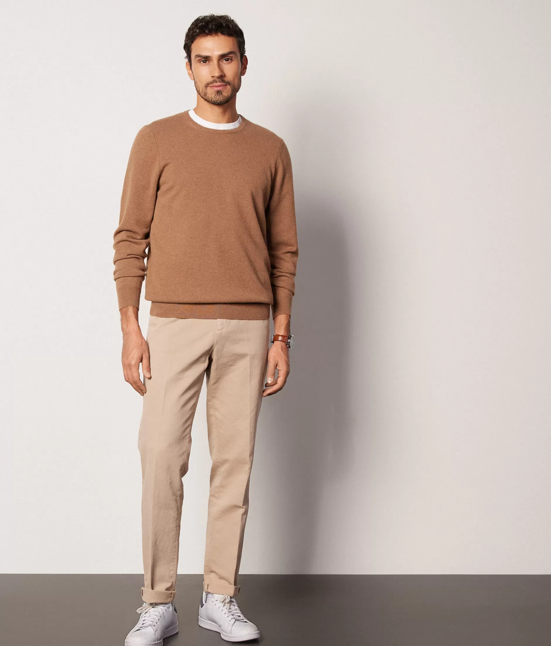 Clearance Falconeri Ultrasoft Cashmere Crewneck Sweater brown -8521 - camel