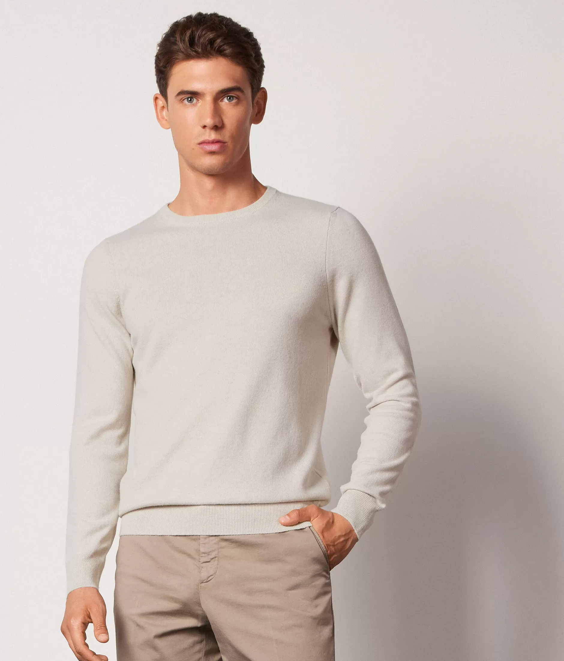 Cheap Falconeri Ultrasoft Cashmere Crewneck Sweater white -8356 - alabaster beige