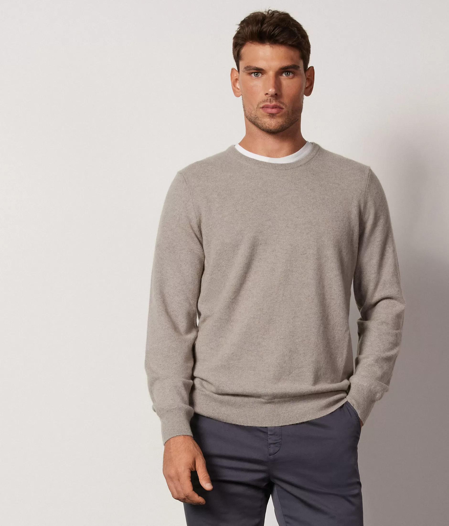 Best Sale Falconeri Ultrasoft Cashmere Crewneck Sweater grey -8444 - ice melange