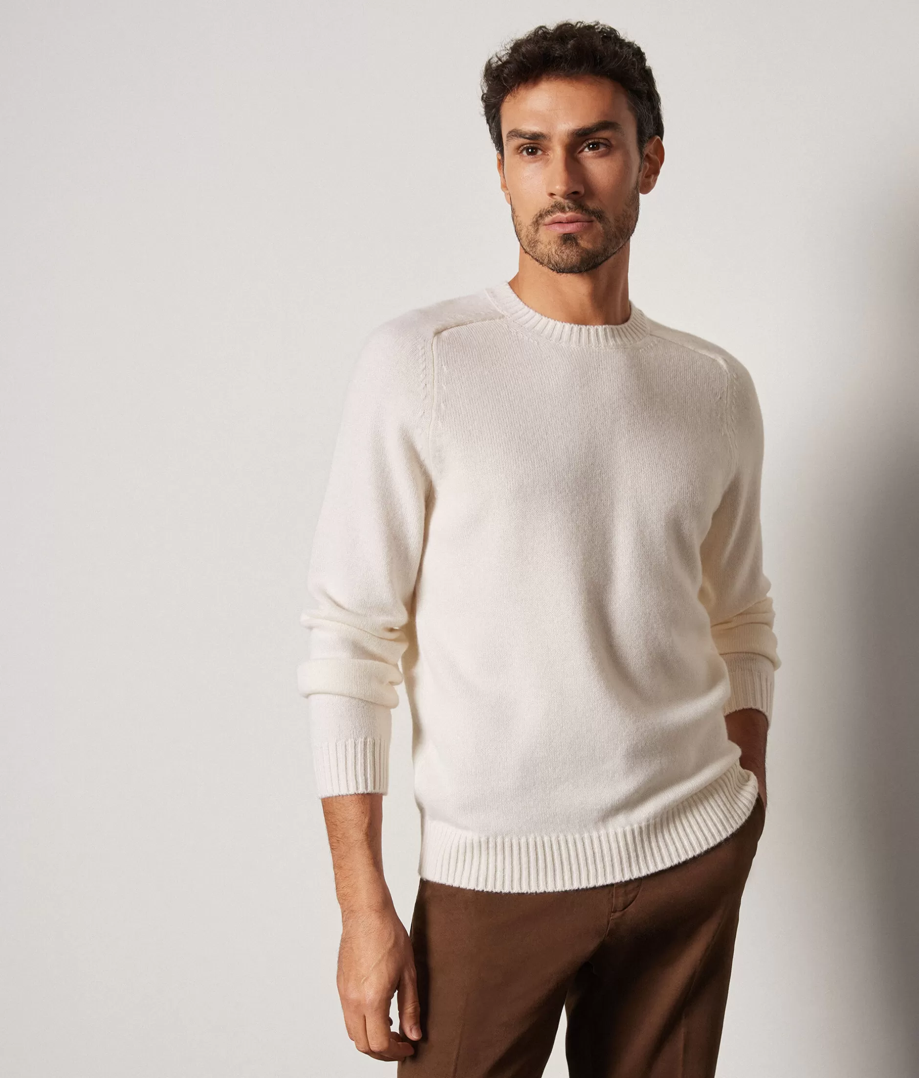 Online Falconeri Ultrasoft Cashmere Crewneck Sweater white -8259 - milk white