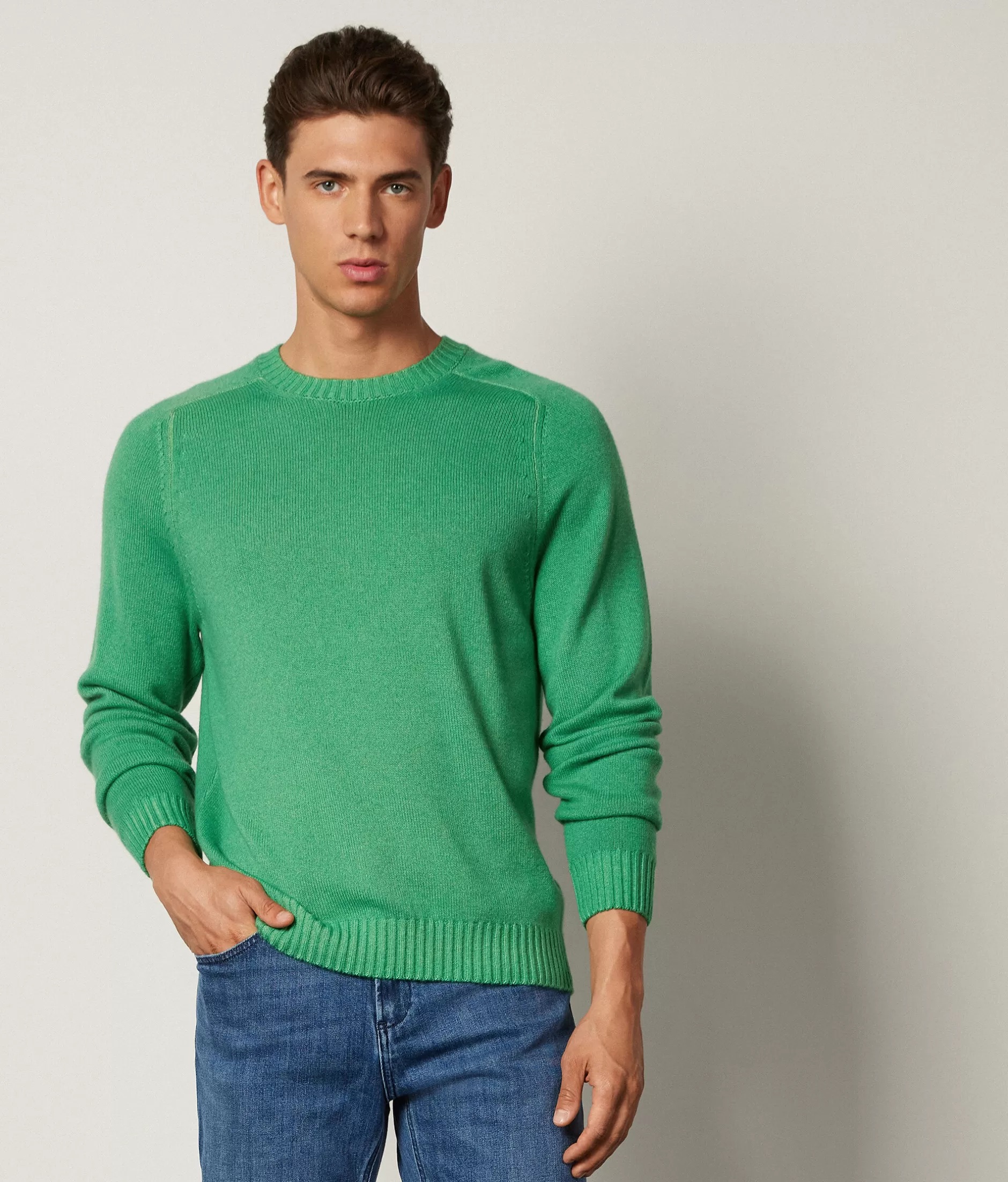 Clearance Falconeri Ultrasoft Cashmere Crewneck Sweater green -8953 - garment-dyed mint