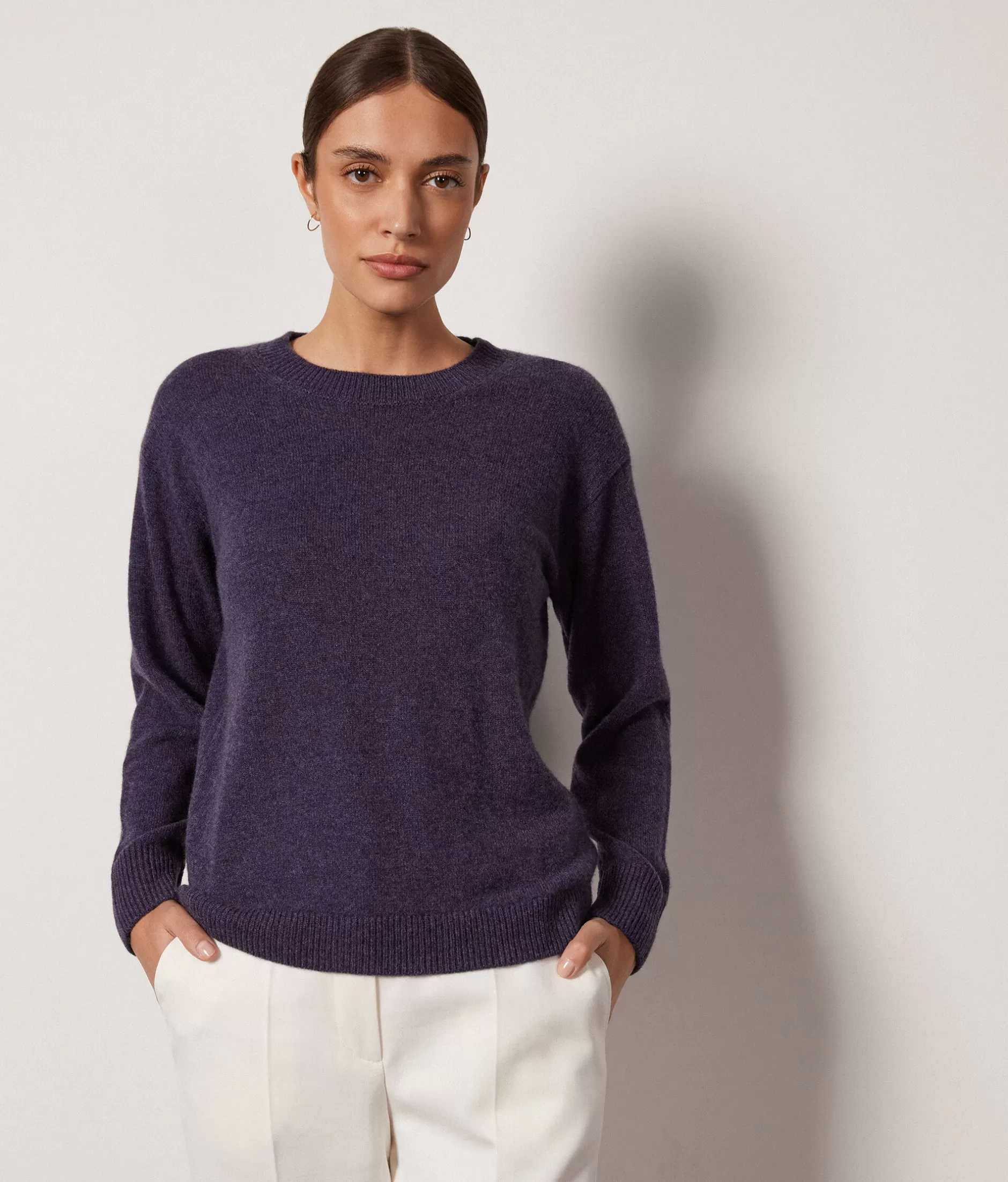 Shop Falconeri Ultrasoft Cashmere Crewneck Sweater violet -8922 - blueberry