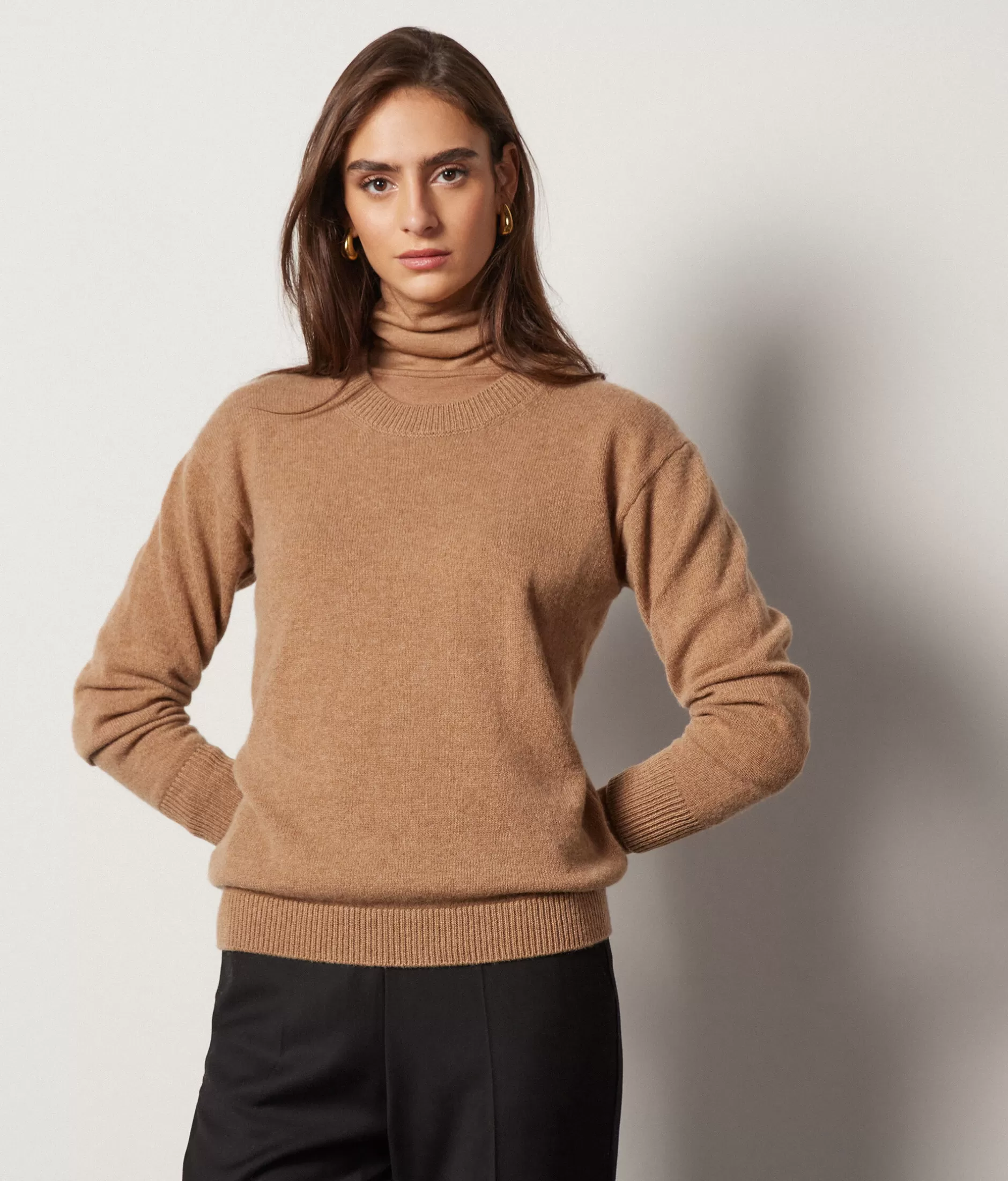 New Falconeri Ultrasoft Cashmere Crewneck Sweater natural -8685 - rum