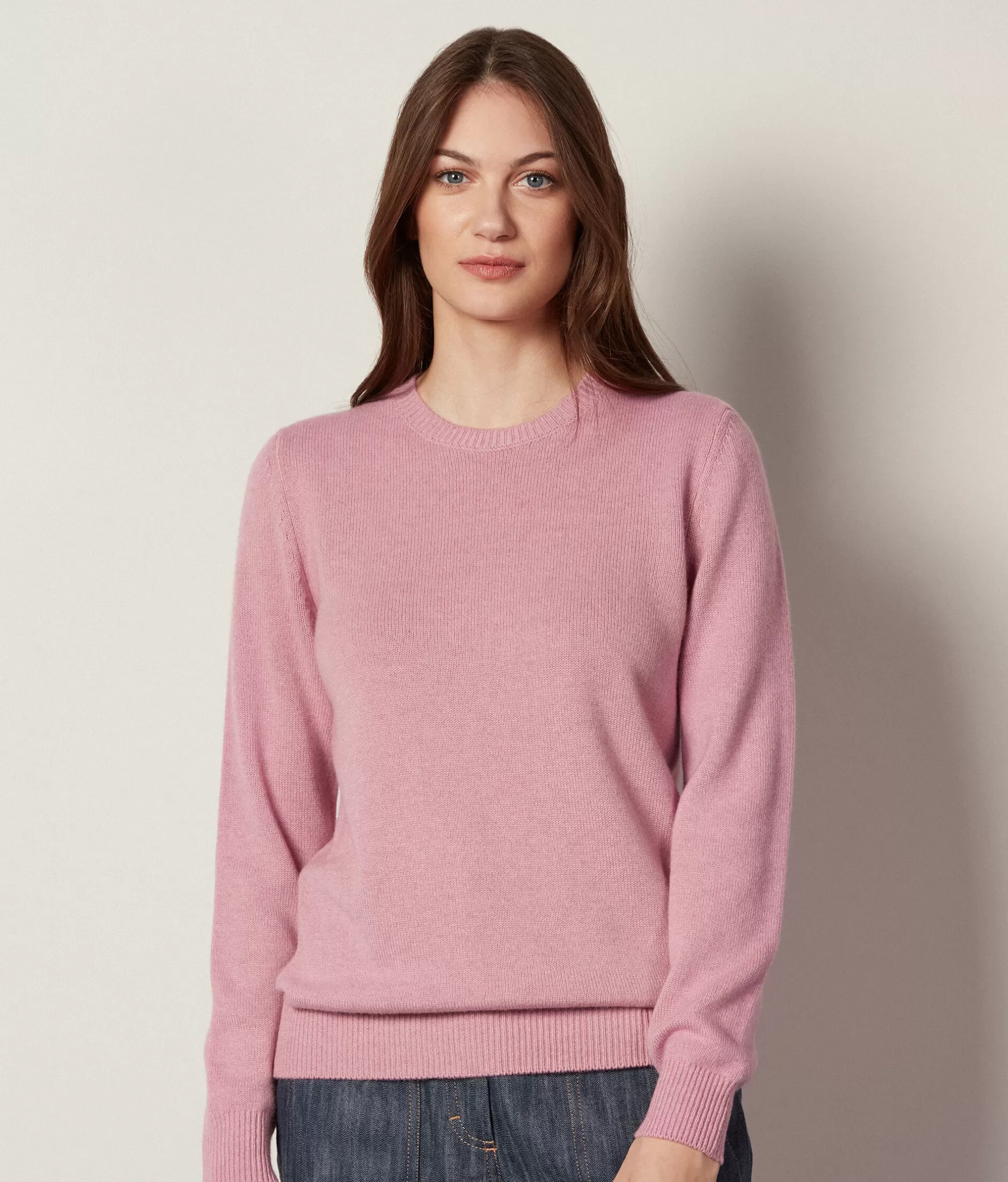 Cheap Falconeri Ultrasoft Cashmere Crewneck Sweater pale pink -8943 - garment-dyed pink tutu