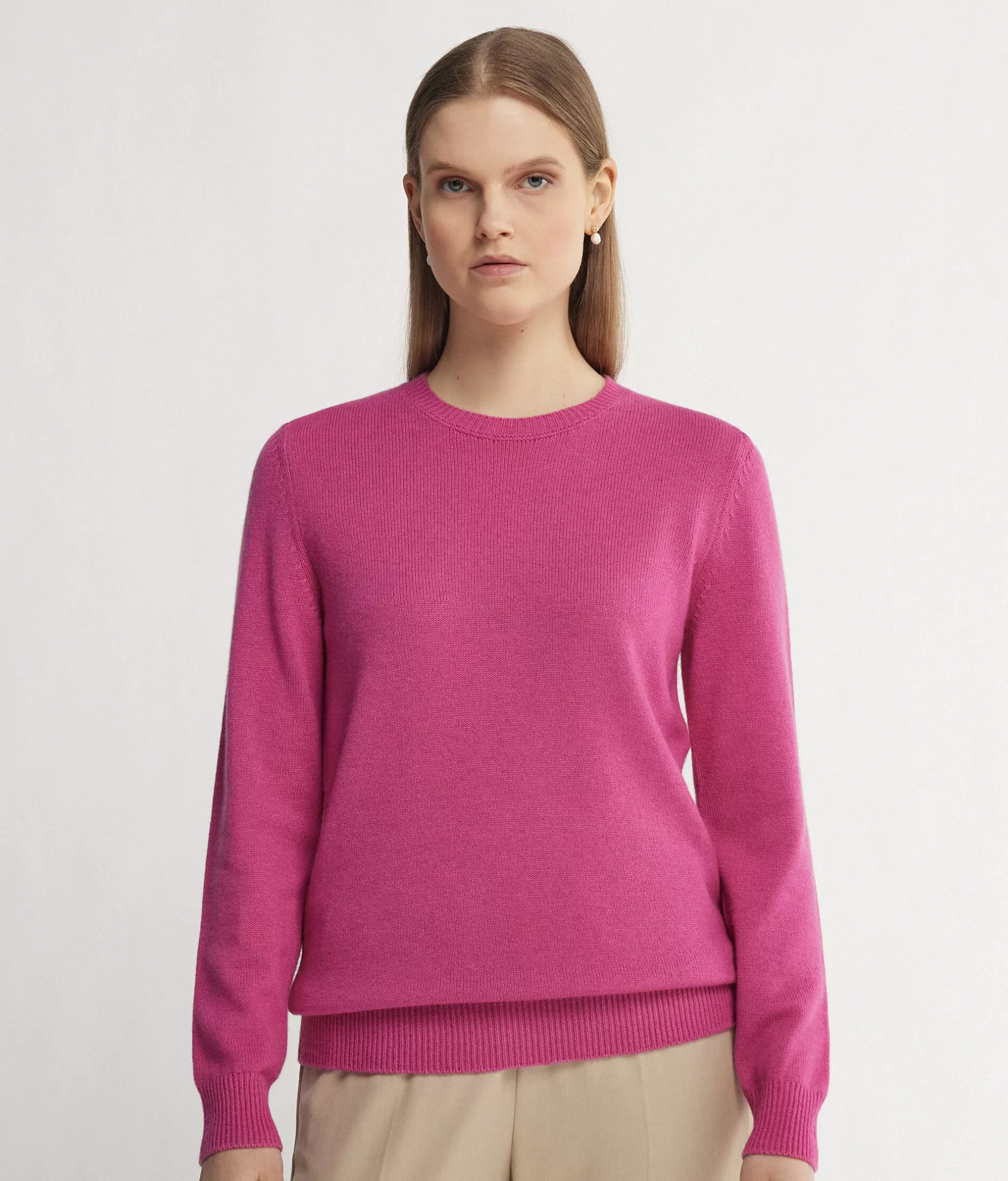 Flash Sale Falconeri Ultrasoft Cashmere Crewneck Sweater pink -8924 - garment-dyed rose delight