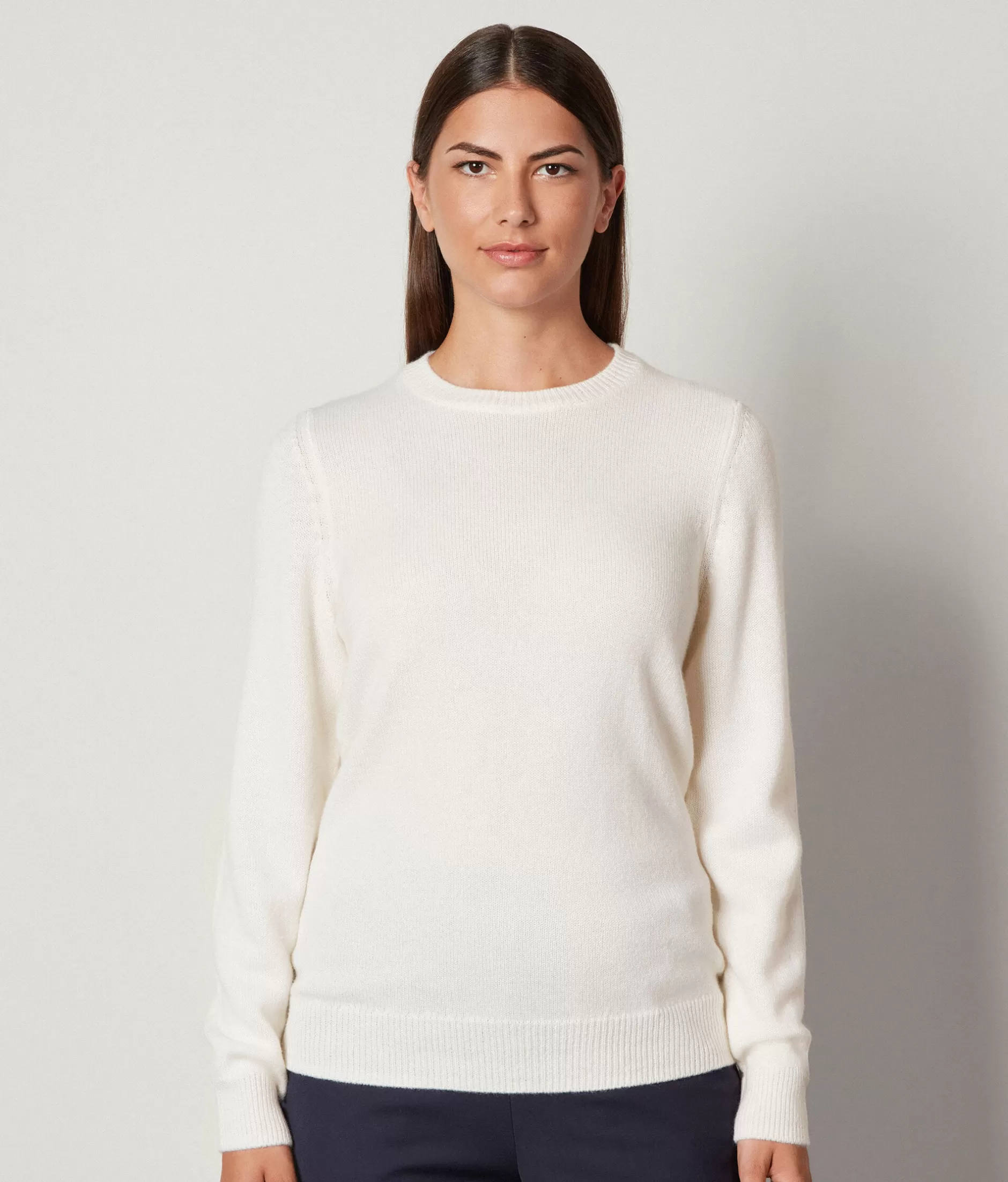 Discount Falconeri Ultrasoft Cashmere Crewneck Sweater white -8005 - bow