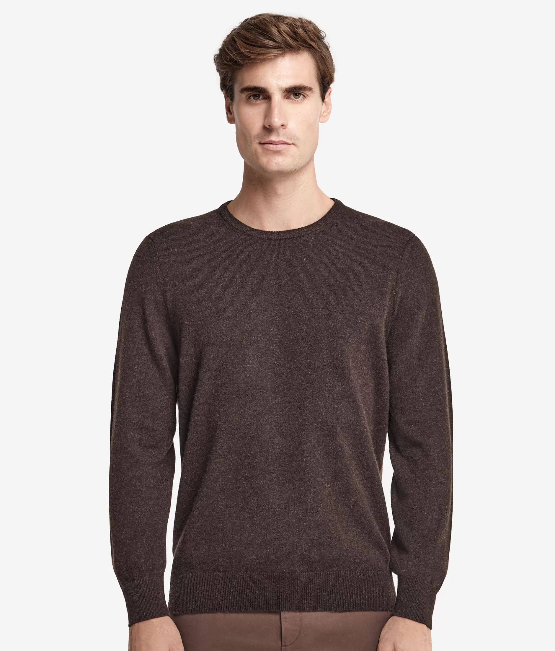 Shop Falconeri Ultrasoft Cashmere Crewneck Sweater brown -9063 - chocolate brown