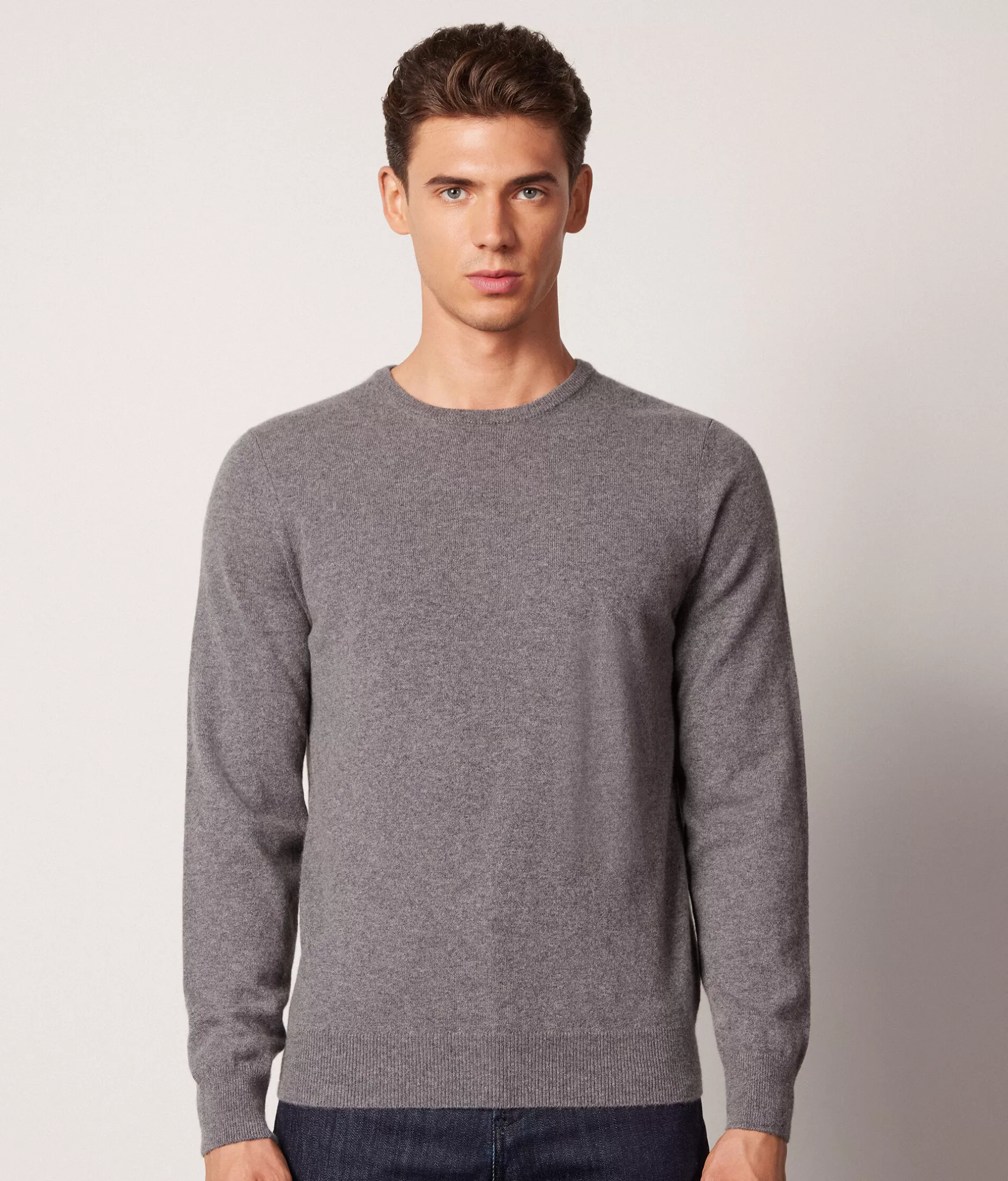 Best Sale Falconeri Ultrasoft Cashmere Crewneck Sweater grey -9108 - dark grey melange