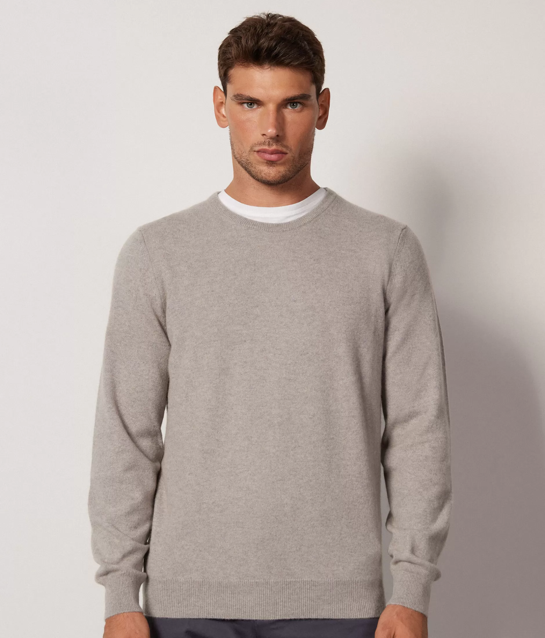 Best Sale Falconeri Ultrasoft Cashmere Crewneck Sweater grey -8444 - ice melange