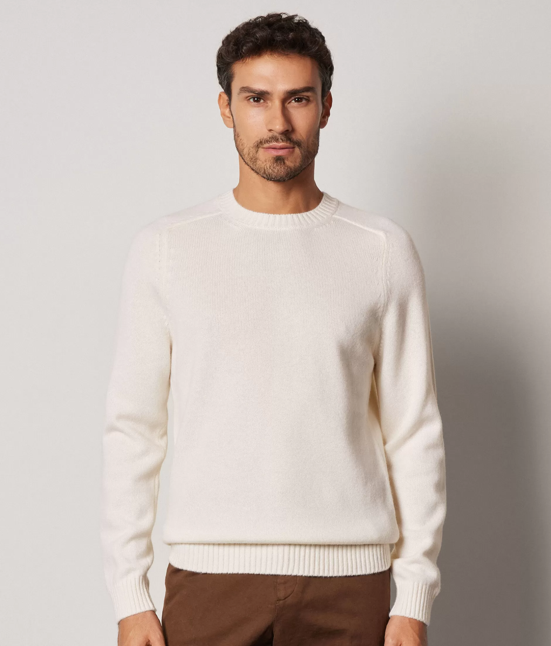 Online Falconeri Ultrasoft Cashmere Crewneck Sweater white -8259 - milk white