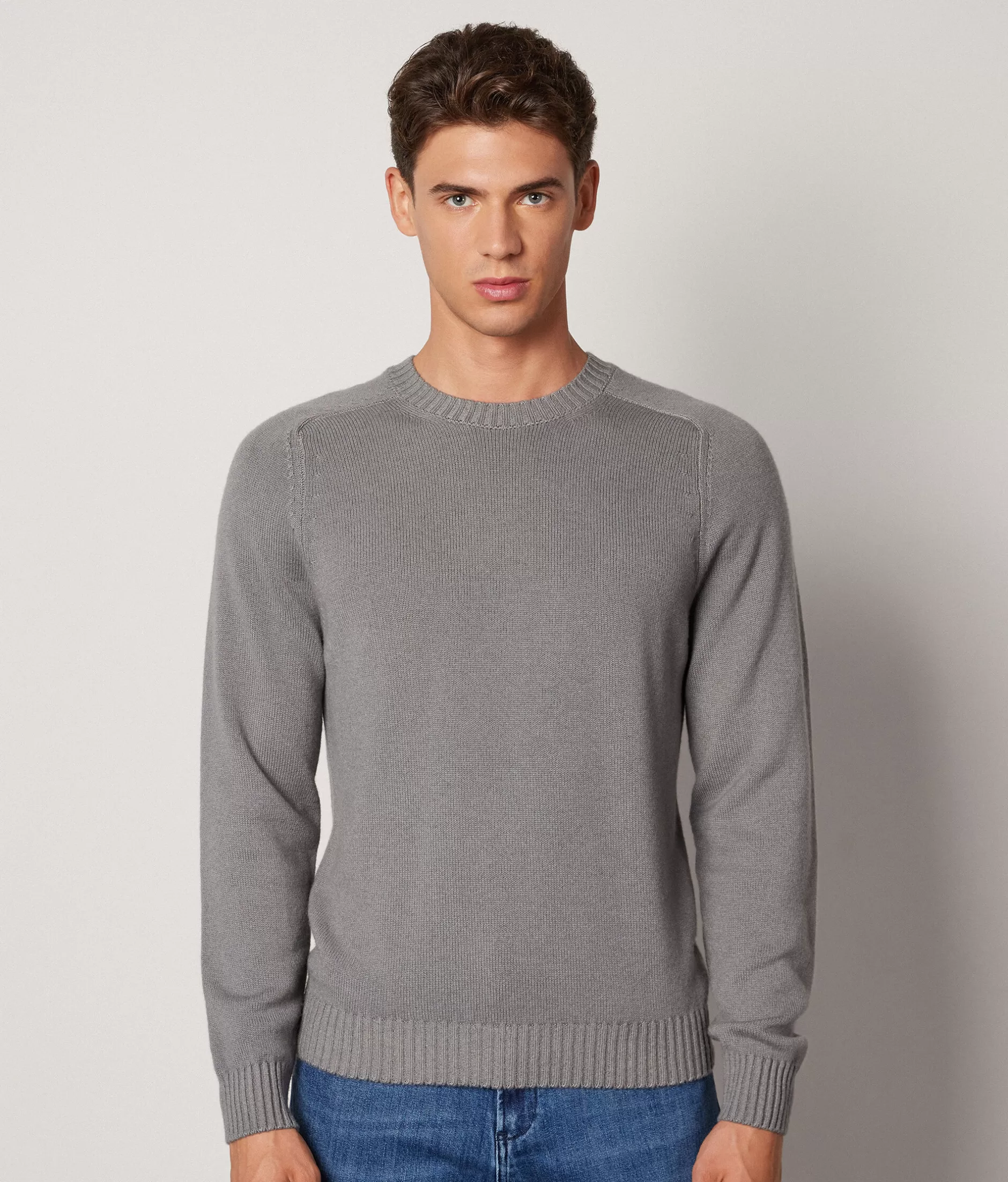 Discount Falconeri Ultrasoft Cashmere Crewneck Sweater grey -8828 - garment-dyed ash