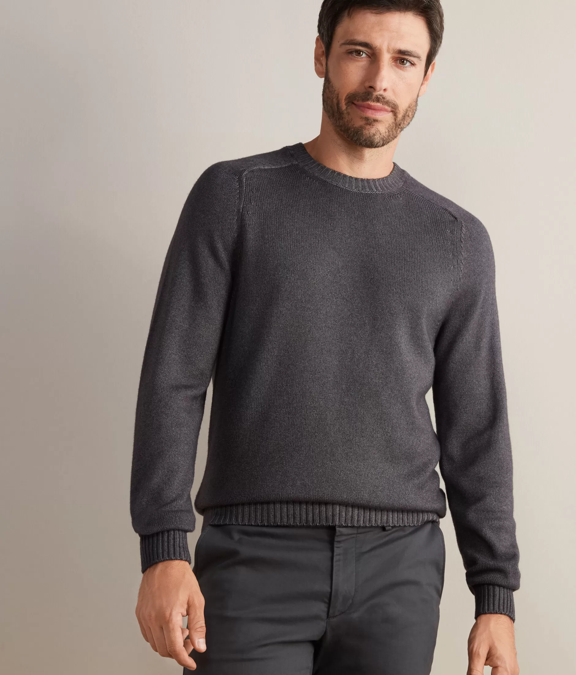 Hot Falconeri Ultrasoft Cashmere Crewneck Sweater dark grey -8714 - garment-dyed steel