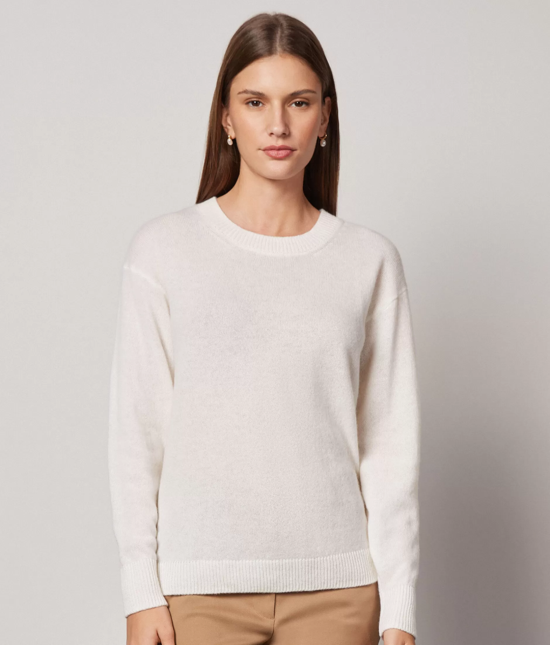 Fashion Falconeri Ultrasoft Cashmere Crewneck Sweater white -8005 - bow