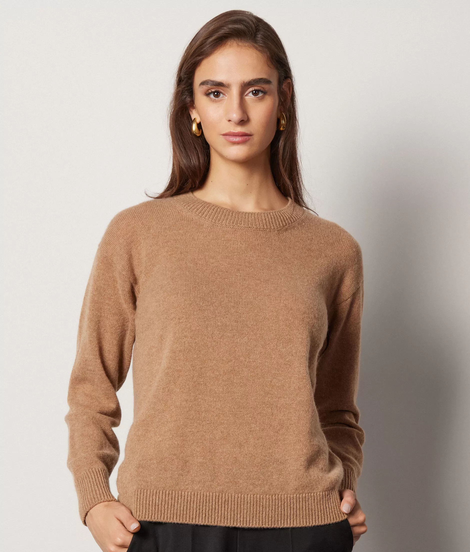 New Falconeri Ultrasoft Cashmere Crewneck Sweater natural -8685 - rum