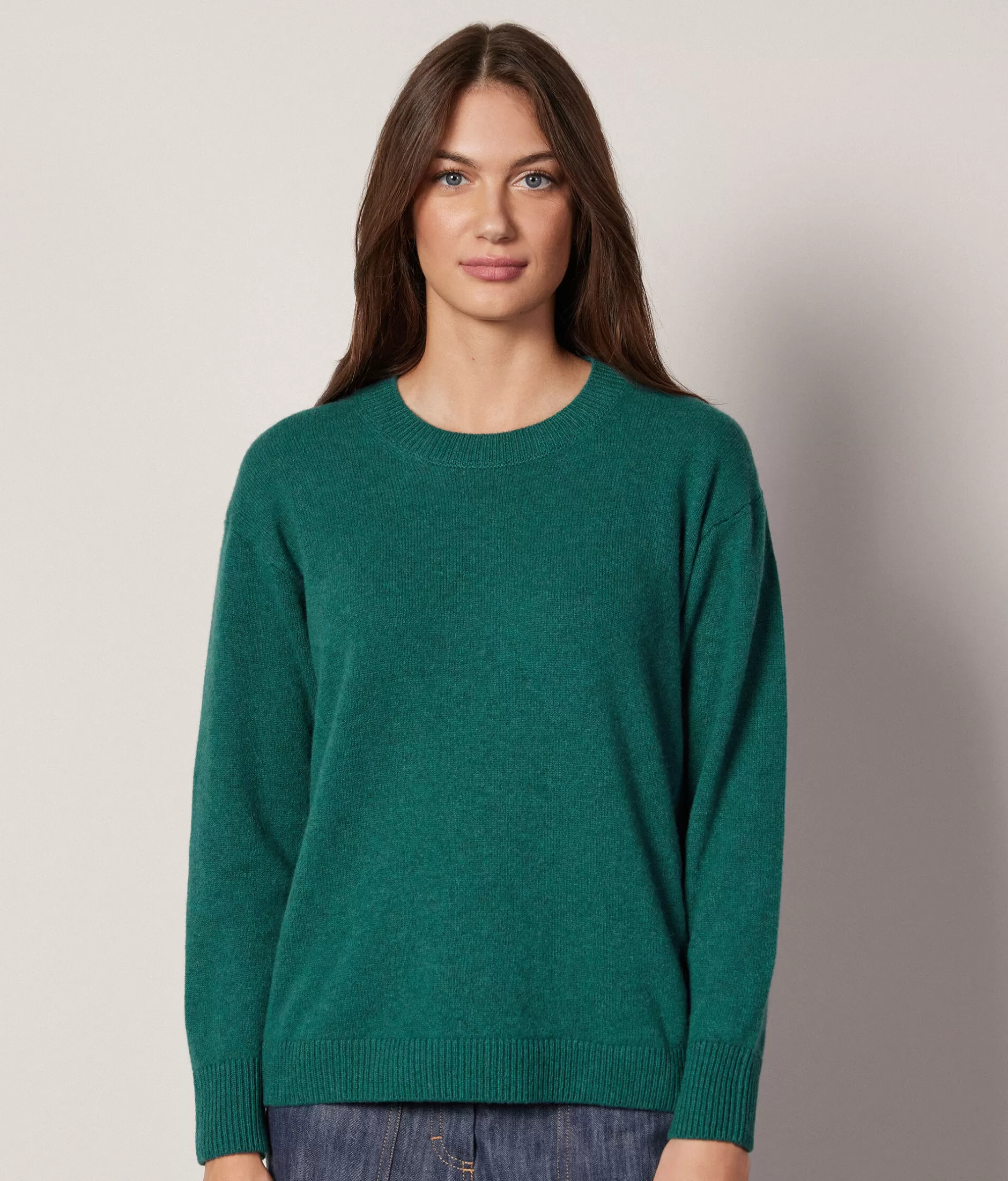 Best Falconeri Ultrasoft Cashmere Crewneck Sweater dark green -8916 - malachite