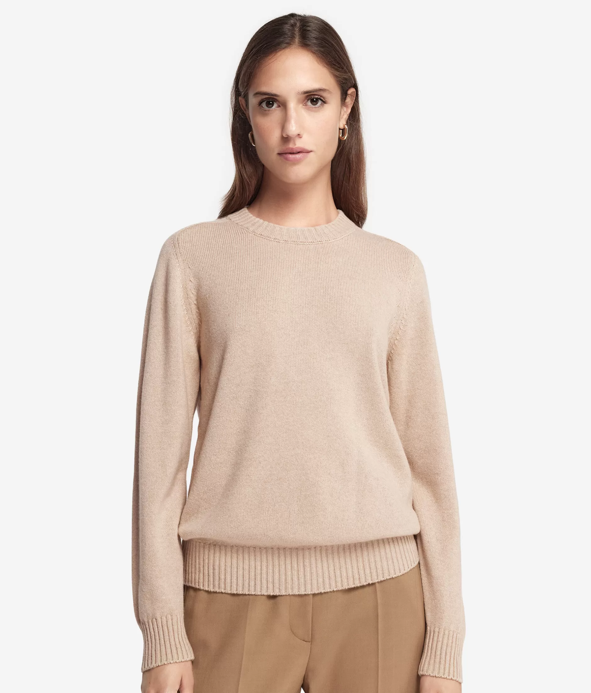 Clearance Falconeri Ultrasoft Cashmere Crewneck Sweater With Set-in Sleeves natural -8646 - light vanilla