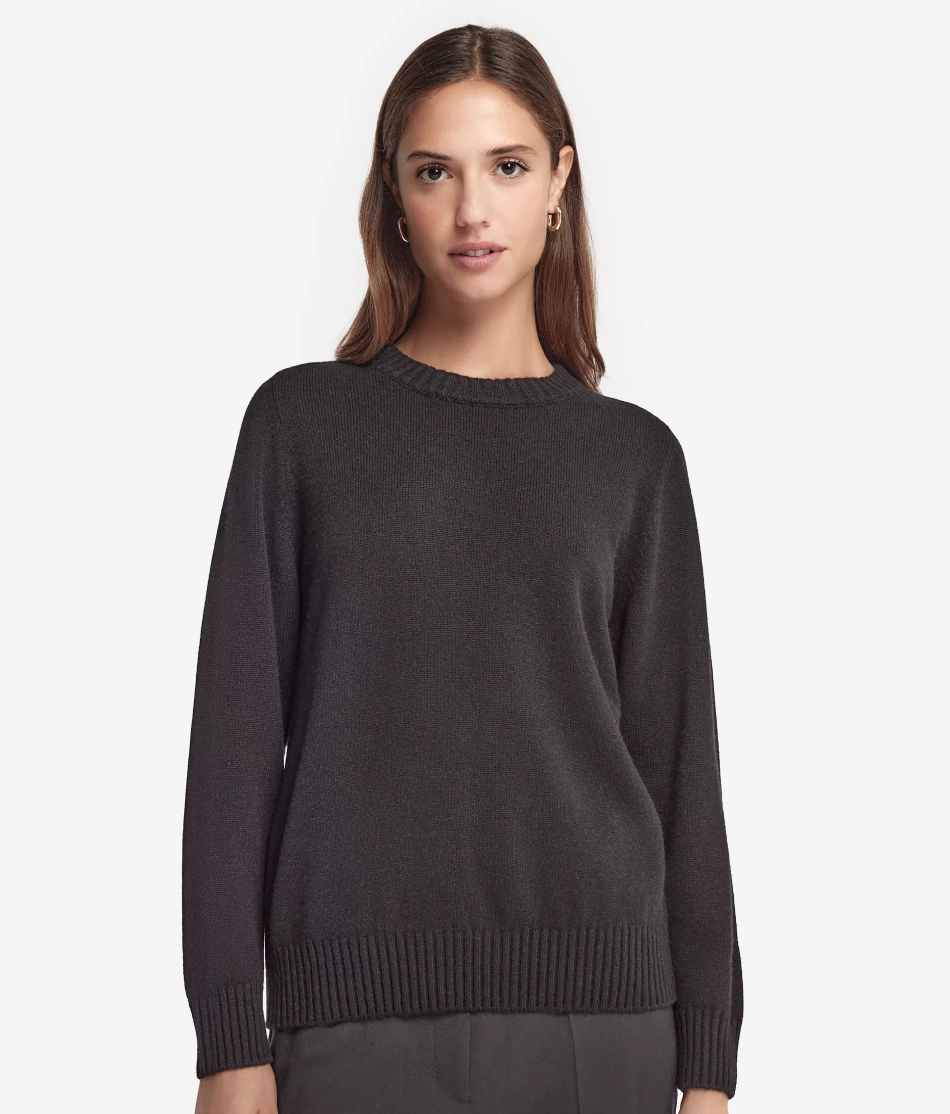 Flash Sale Falconeri Ultrasoft Cashmere Crewneck Sweater With Set-in Sleeves black -9107 - black