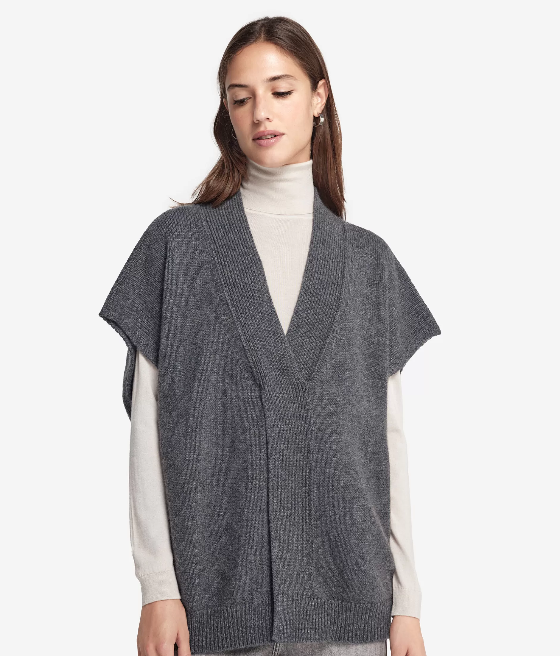 Cheap Falconeri Ultrasoft Cashmere Crossover Cape dark grey -9070 - ash