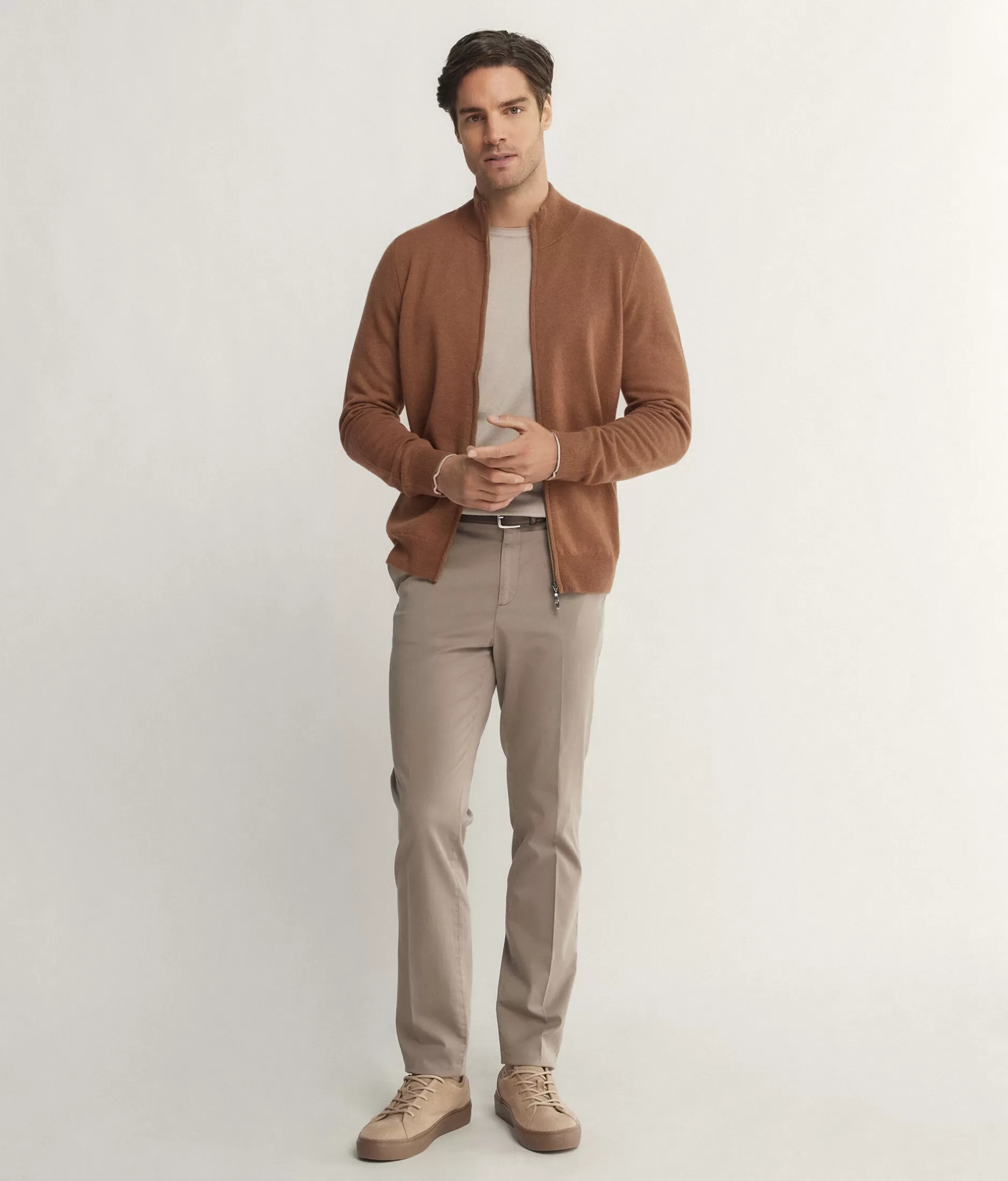 Best Falconeri Ultrasoft Cashmere Full-Zip Cardigan brown -8521 - camel