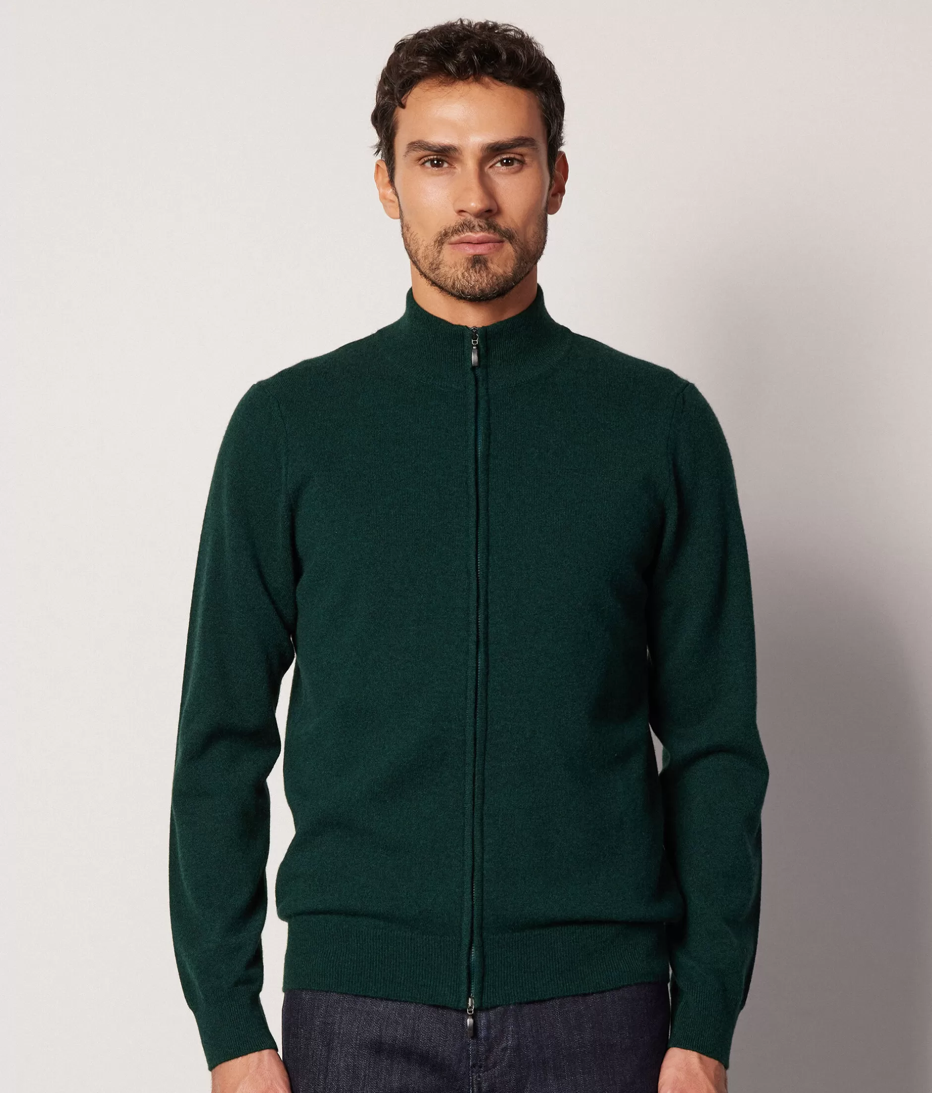 Hot Falconeri Ultrasoft Cashmere Full-Zip Cardigan green -8699 - verde bosco