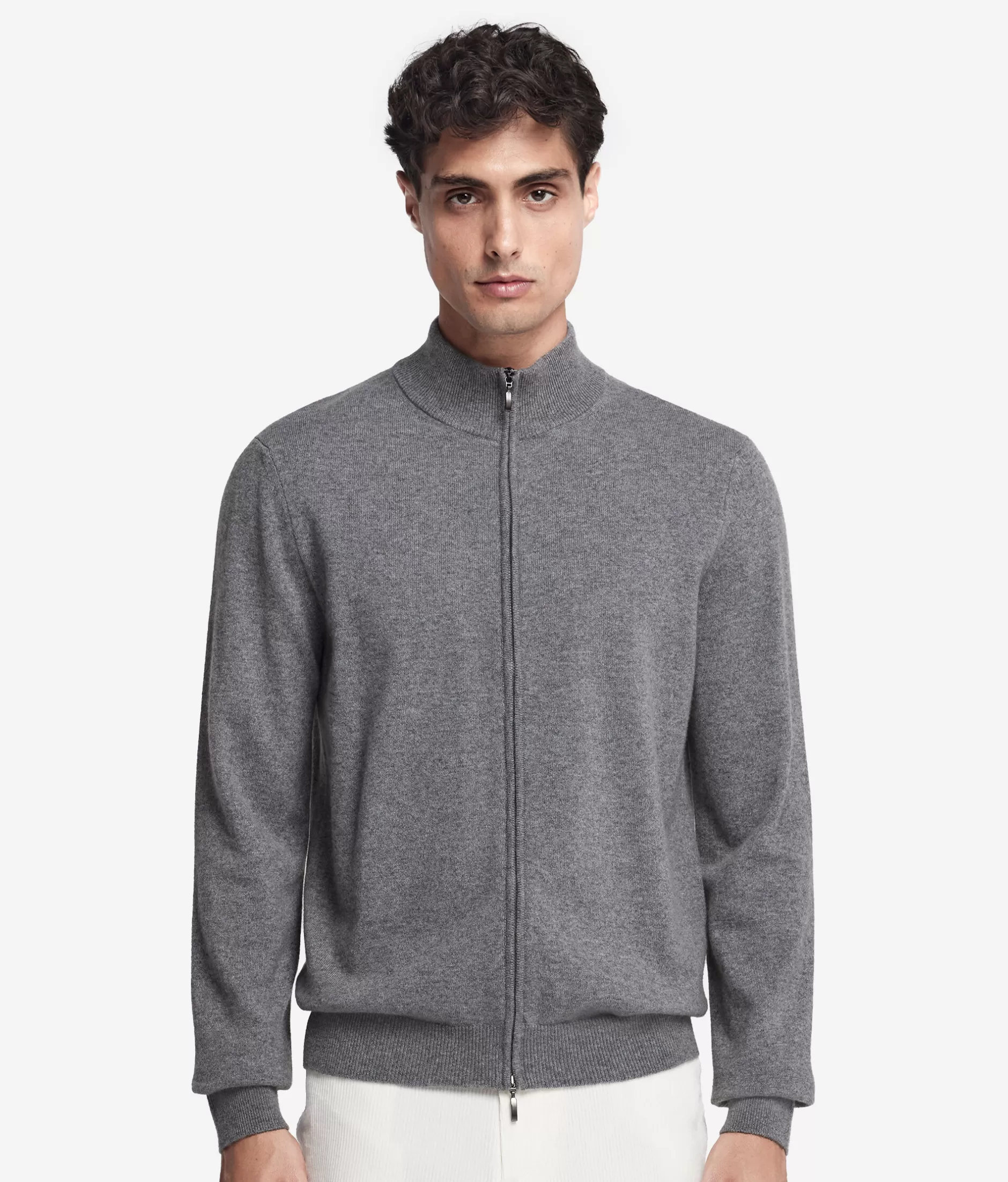 Best Falconeri Ultrasoft Cashmere Full-Zip Cardigan grey -8027 - grey