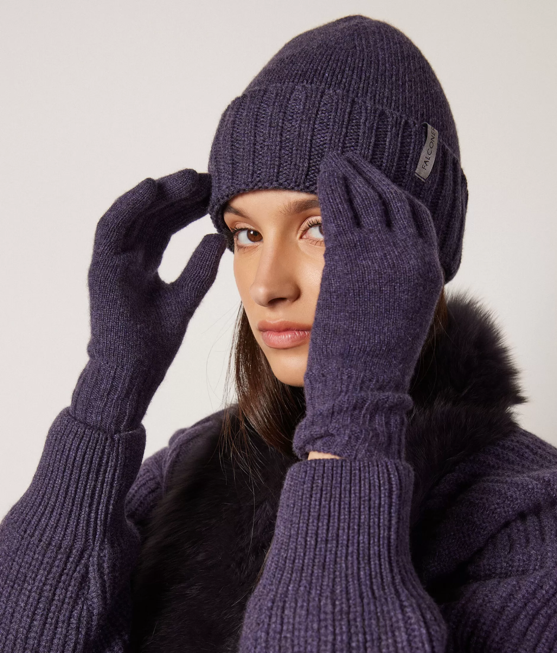 Sale Falconeri Ultrasoft Cashmere Gloves violet -8922 - blueberry